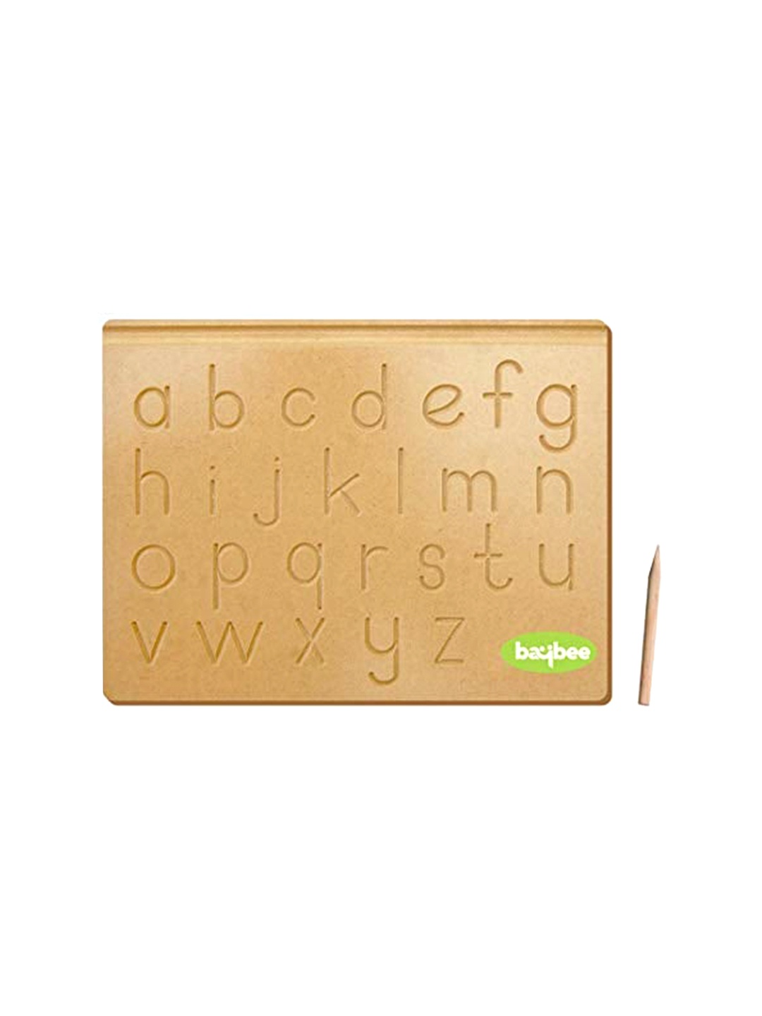 

BAYBEE Wooden Alphabet Learning Toys With Knobs, Brown