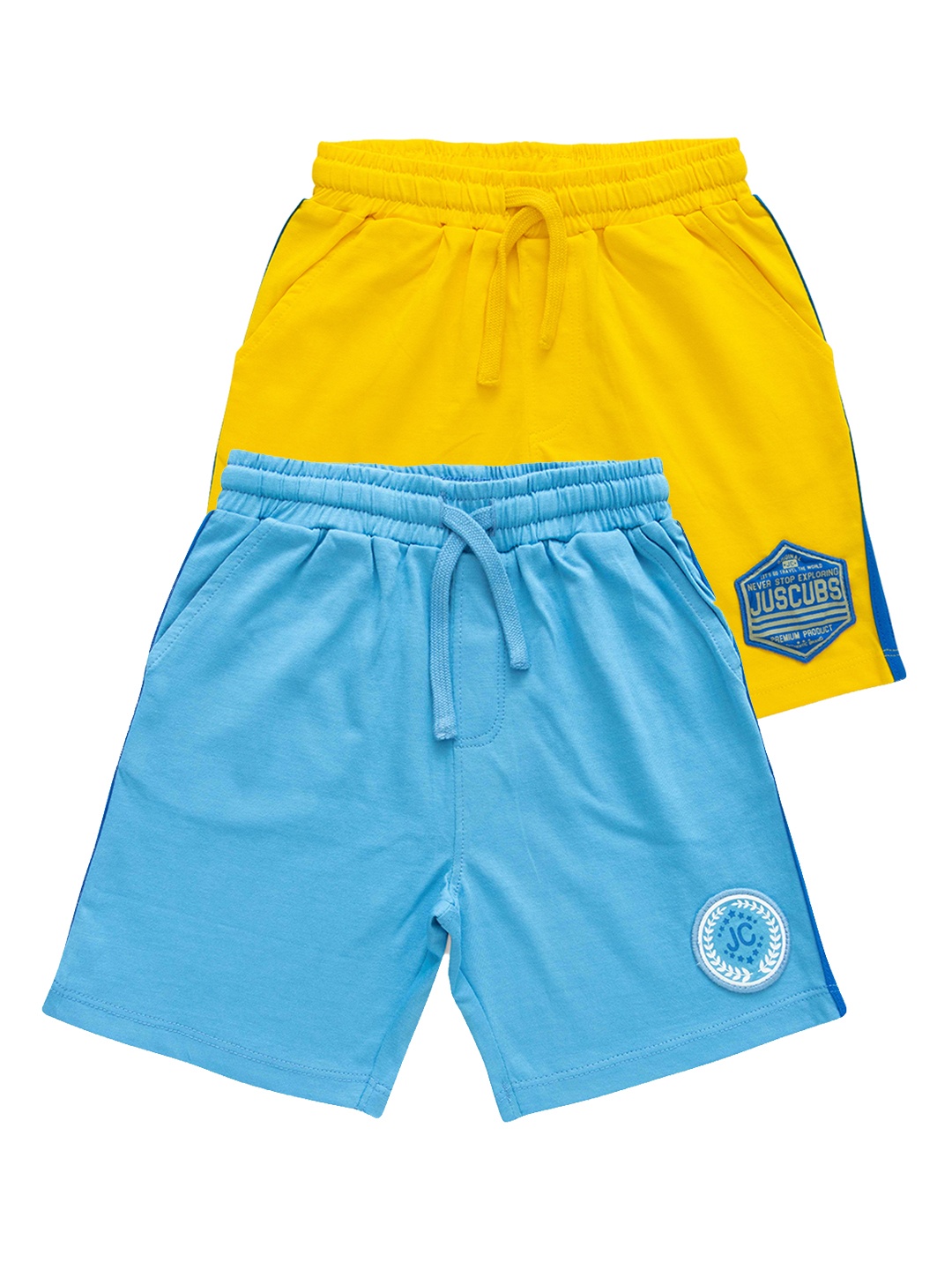 

JusCubs Boys Pack Of 2 Mid-Rise Cotton Shorts, Yellow