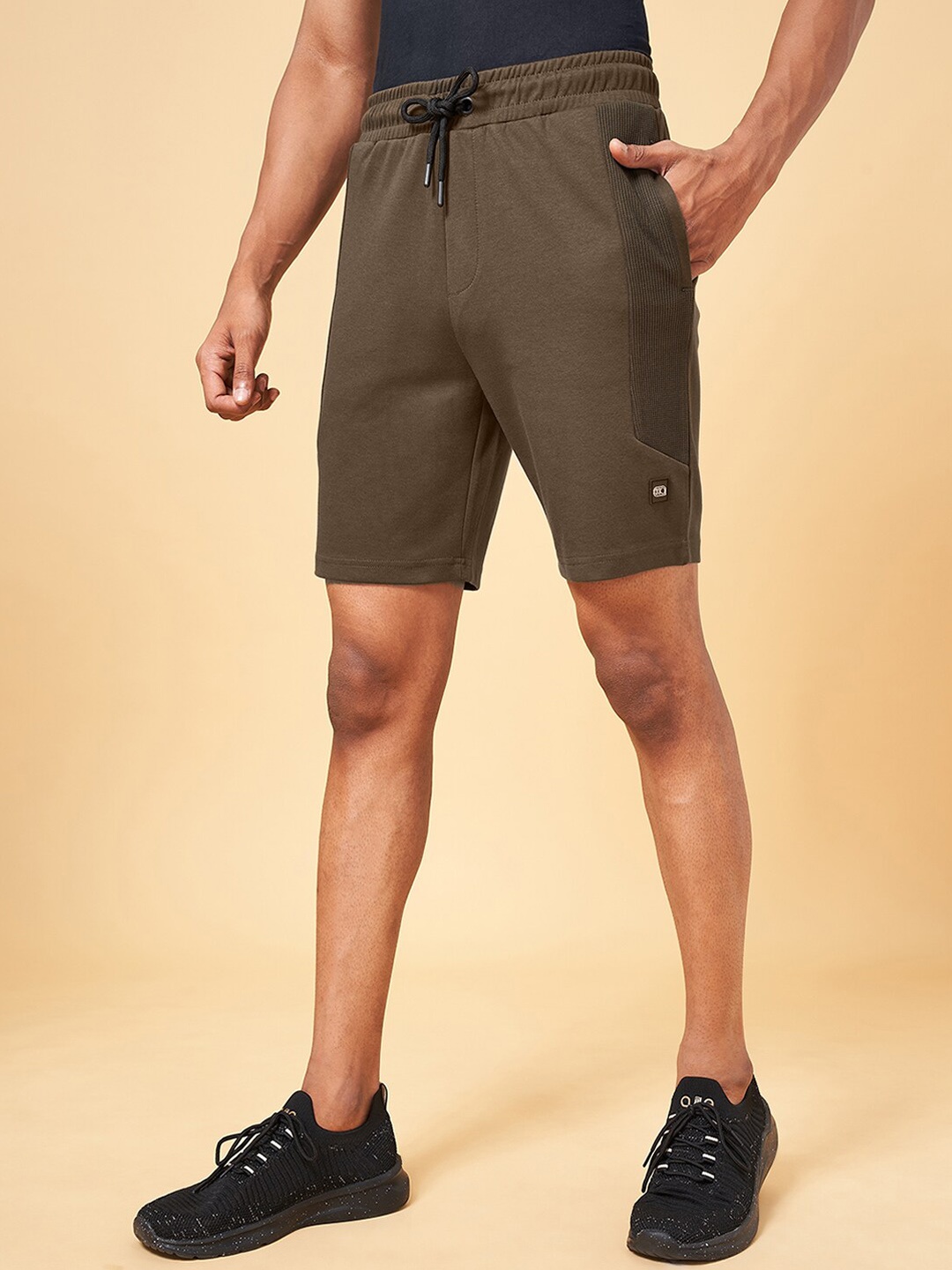 

Ajile by Pantaloons Men Slim Fit Outdoor Cotton Sports Shorts, Olive