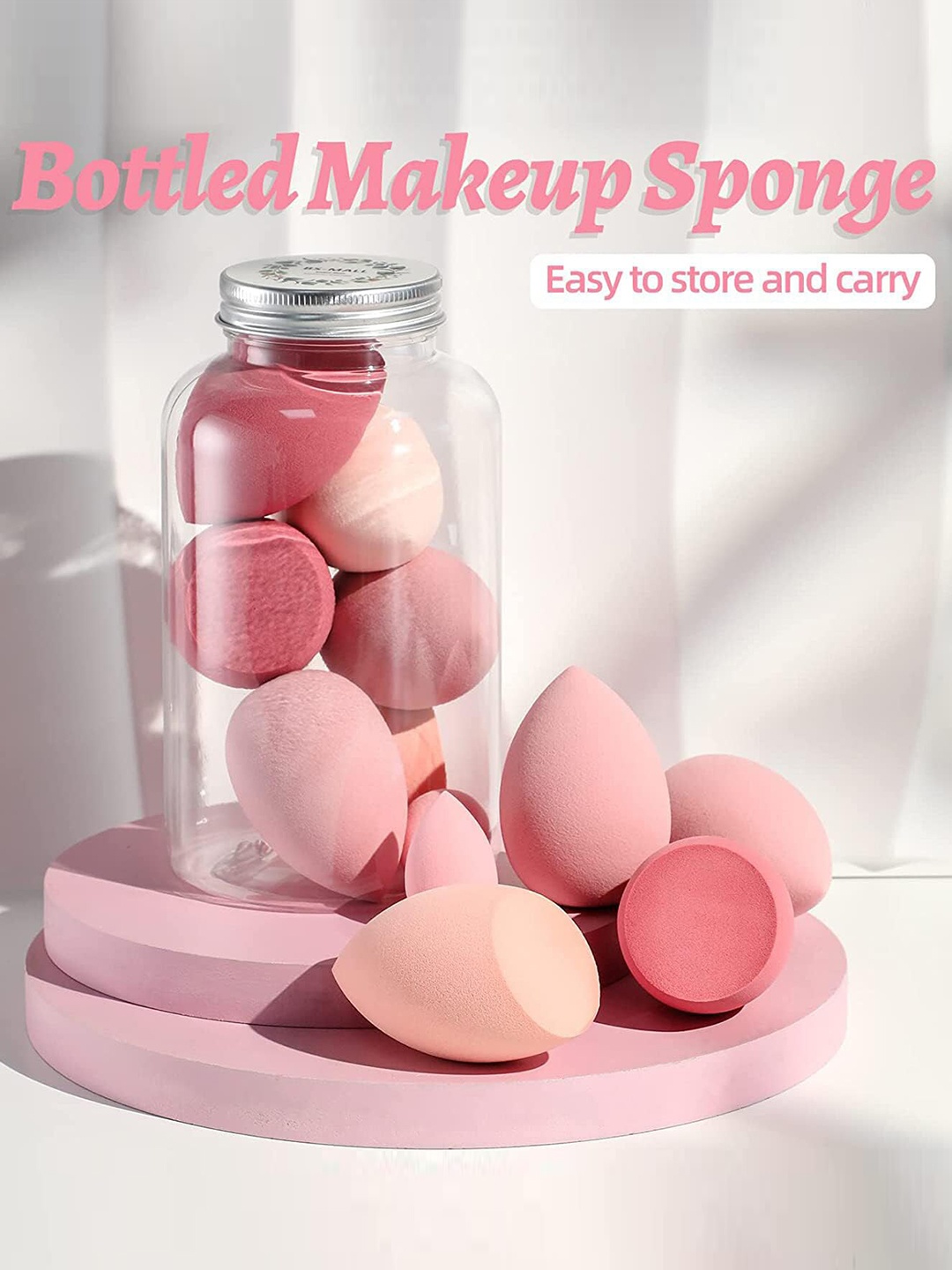 

DALUCI Set Of 7 Latex-Free Foundation Blending Beauty Blenders, Pink