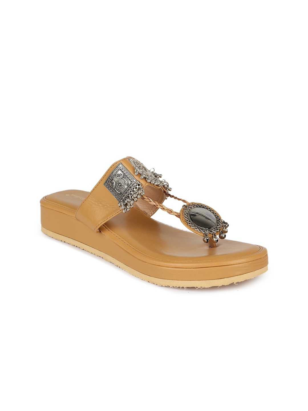 

The Desi Dulhan Embellished Ethnic Wedge Heels, Brown