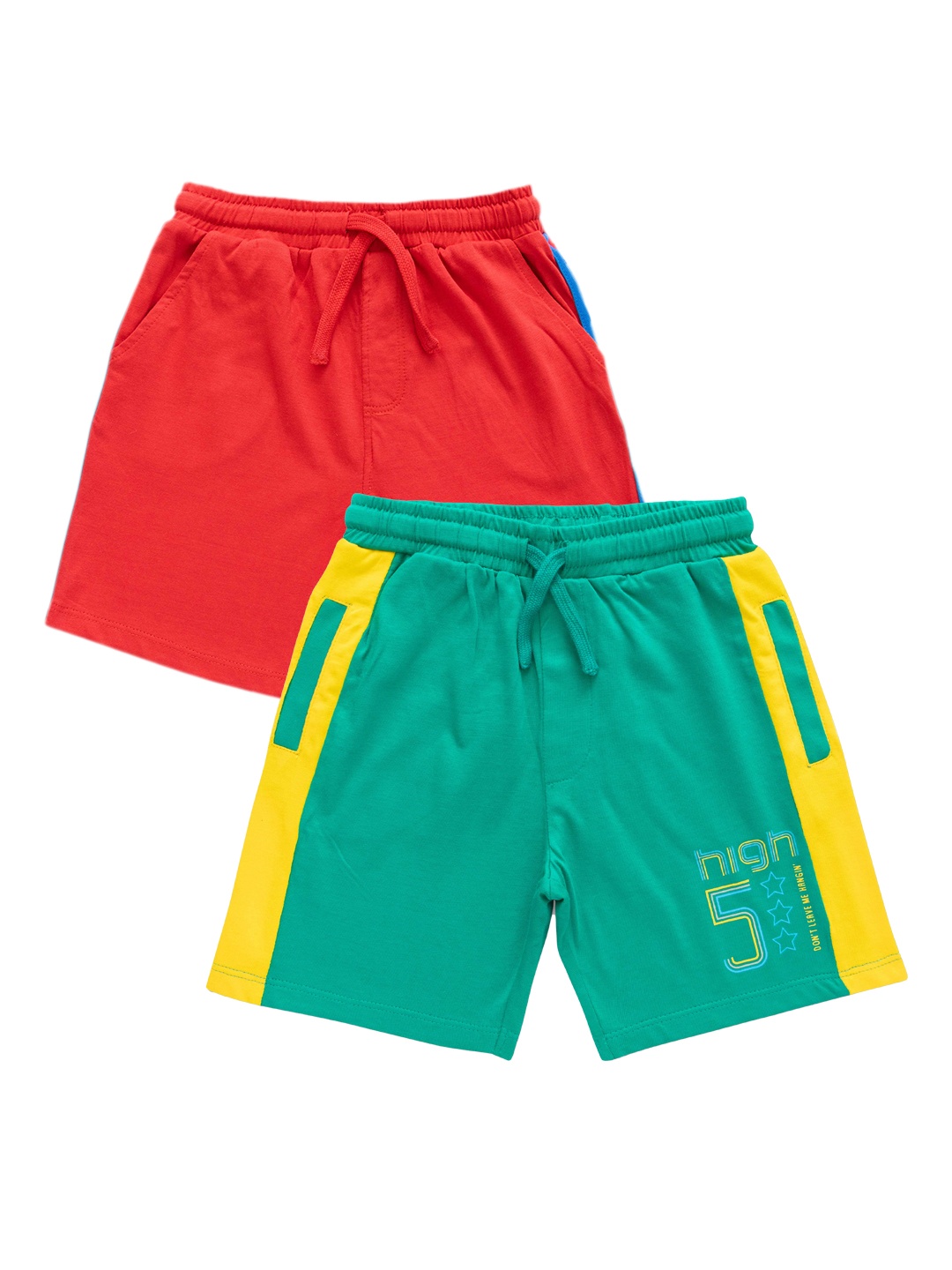 

JusCubs Boys Pack Of 2 Mid-Rise Cotton Shorts, Red