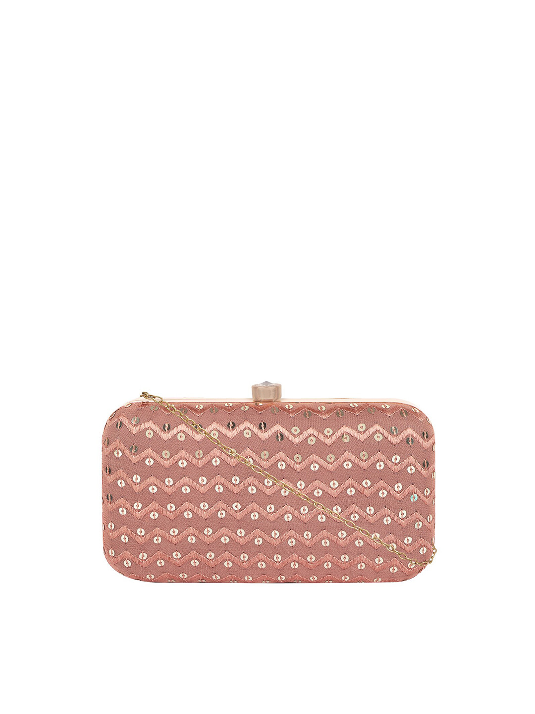 

HORRA Embellished Box Clutch, Brown