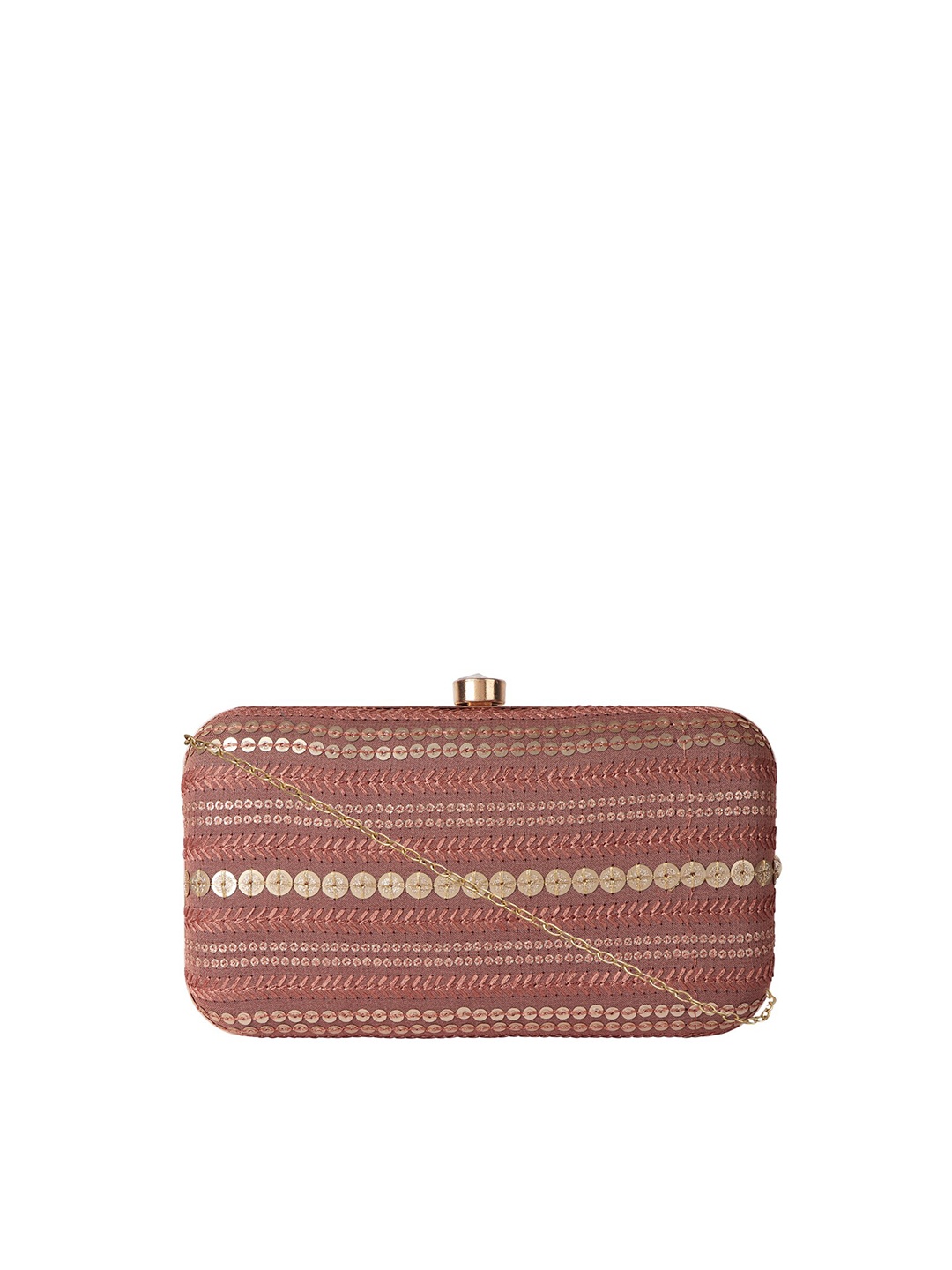 

HORRA Embellished Box Clutch, Brown
