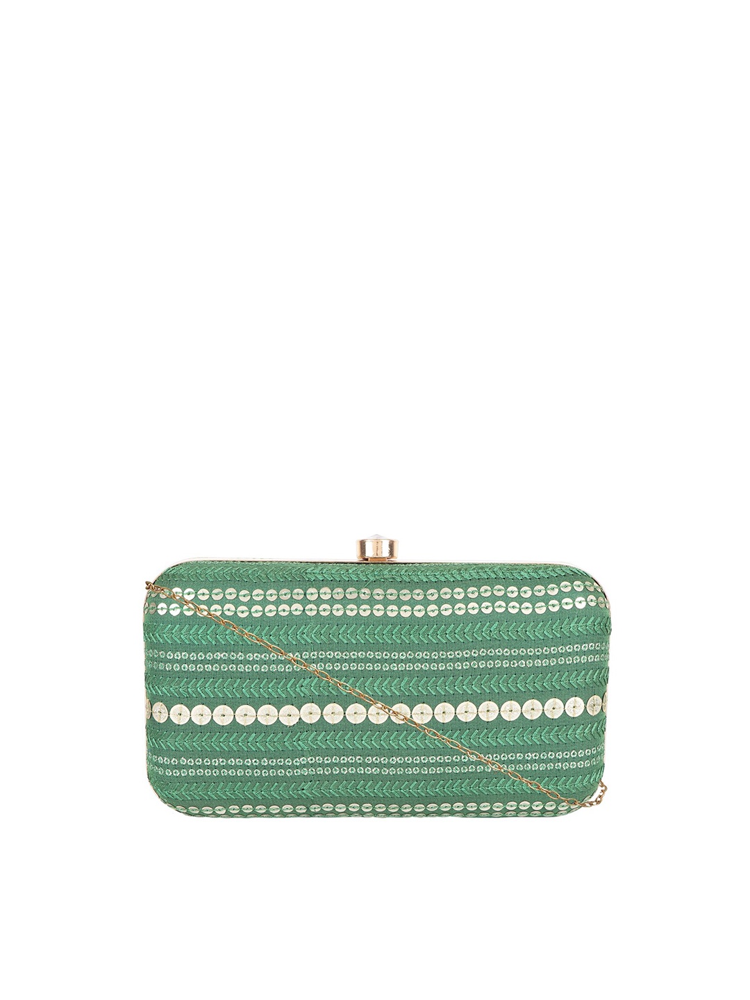

HORRA Embellished Box Clutch, Green