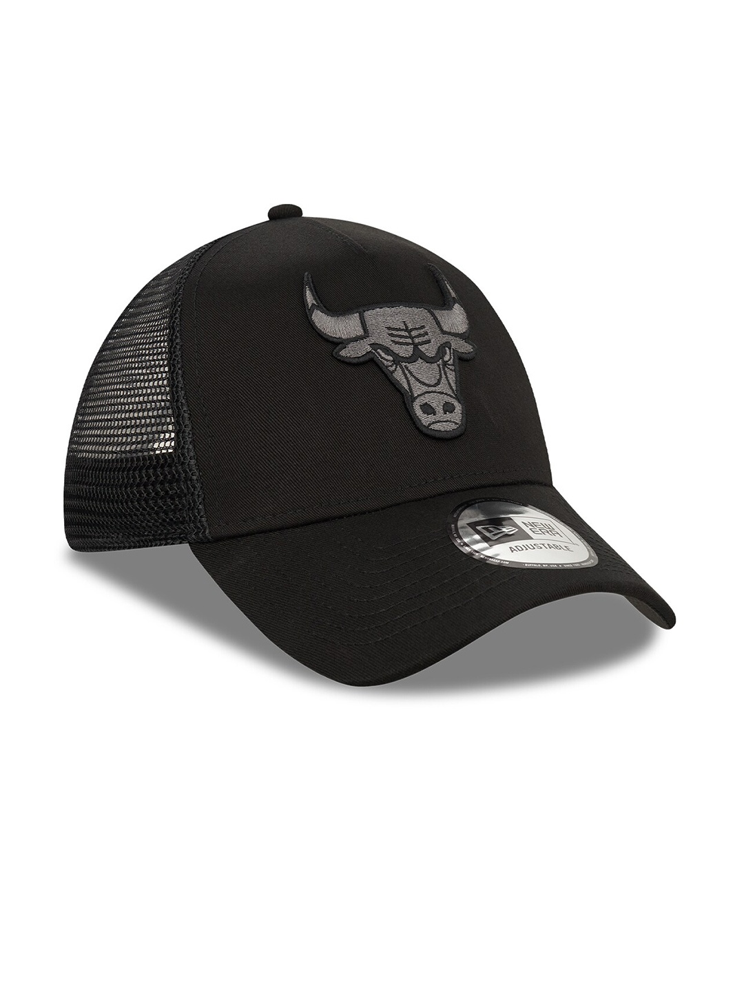 

New Era Chicago Bulls Tonal Black A-Frame Trucker Cap