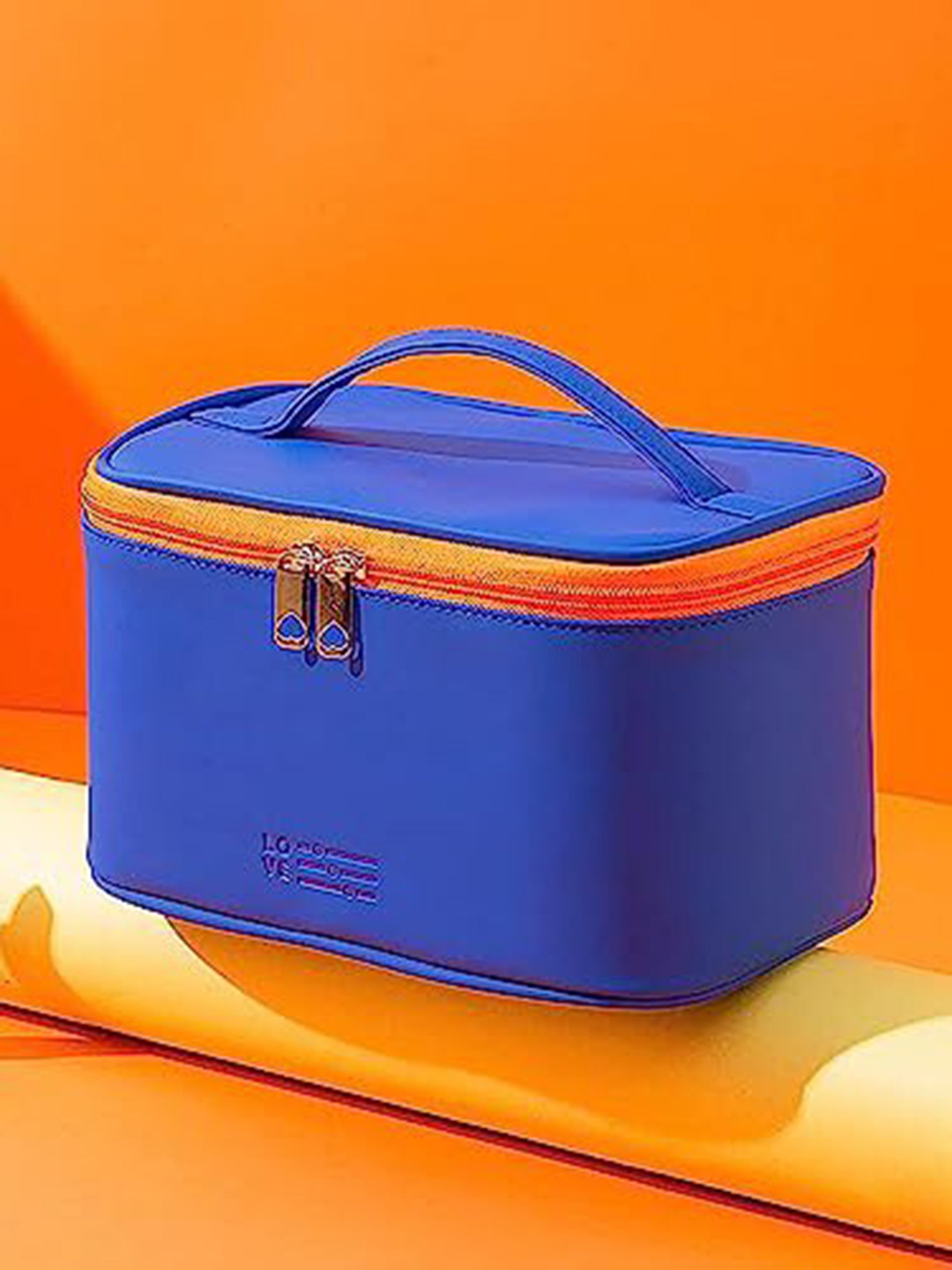 

HOUSE OF QUIRK Blue & Orange Large Pouch Bag, Navy blue