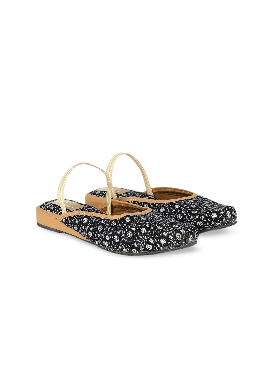

The Desi Dulhan Printed Ethnic Mules With Backstrap, Navy blue