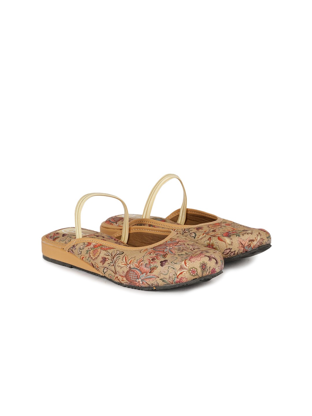 

The Desi Dulhan Printed Ethnic Mules With Backstrap, Beige