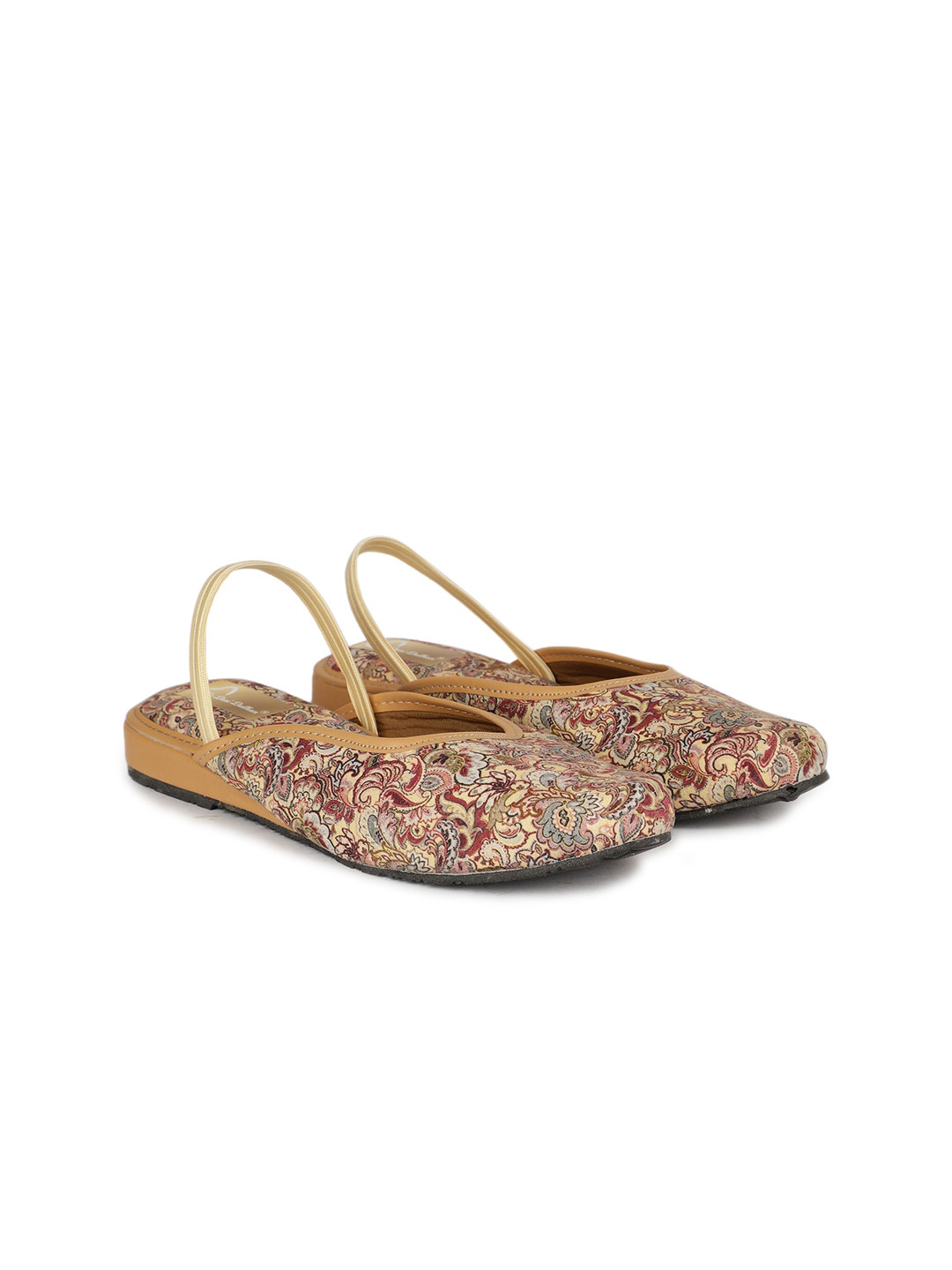 

The Desi Dulhan Printed Ethnic Mules With Backstrap, Cream