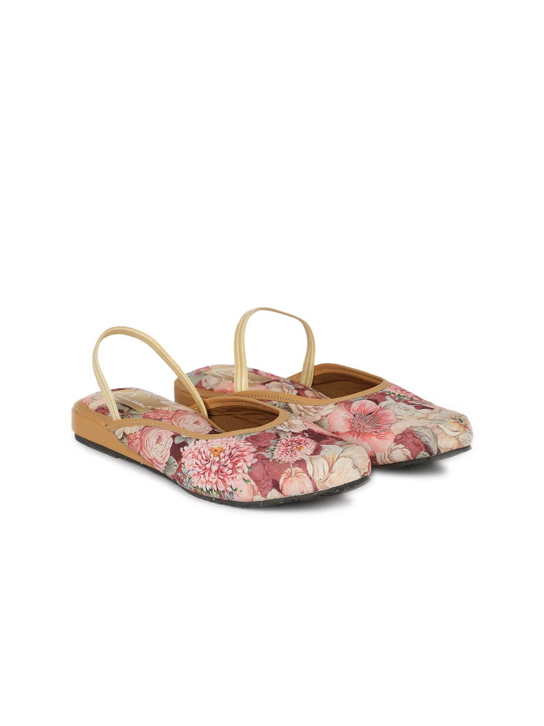 

The Desi Dulhan Floral Printed Synthetic Mules, Brown