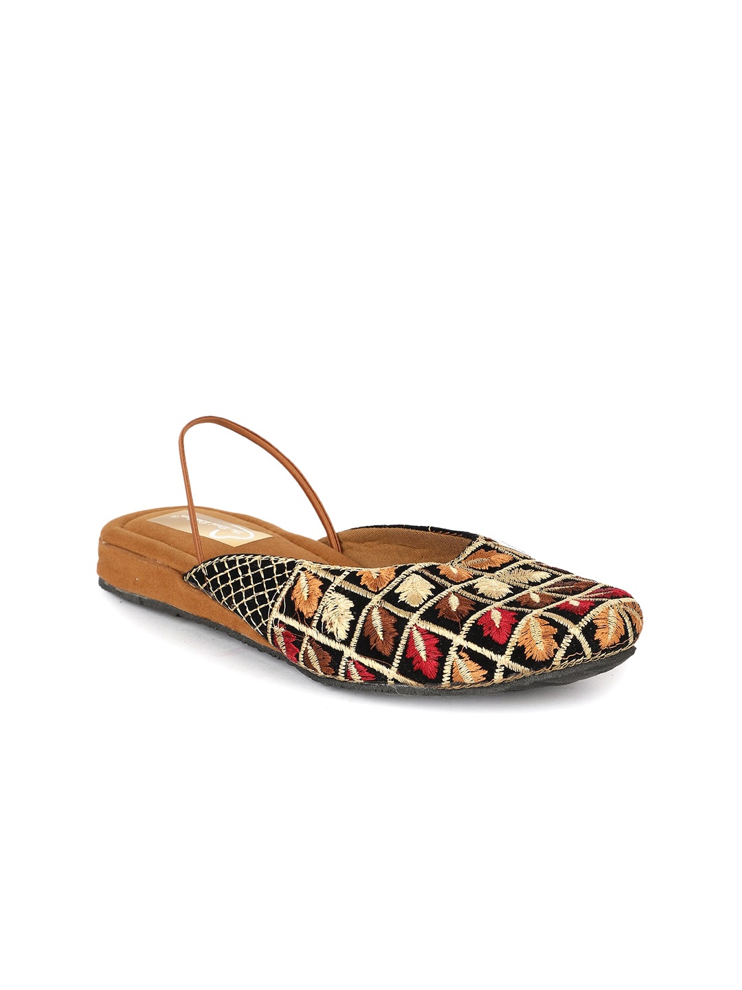 

The Desi Dulhan Ethnic Synthetic Mules, Brown