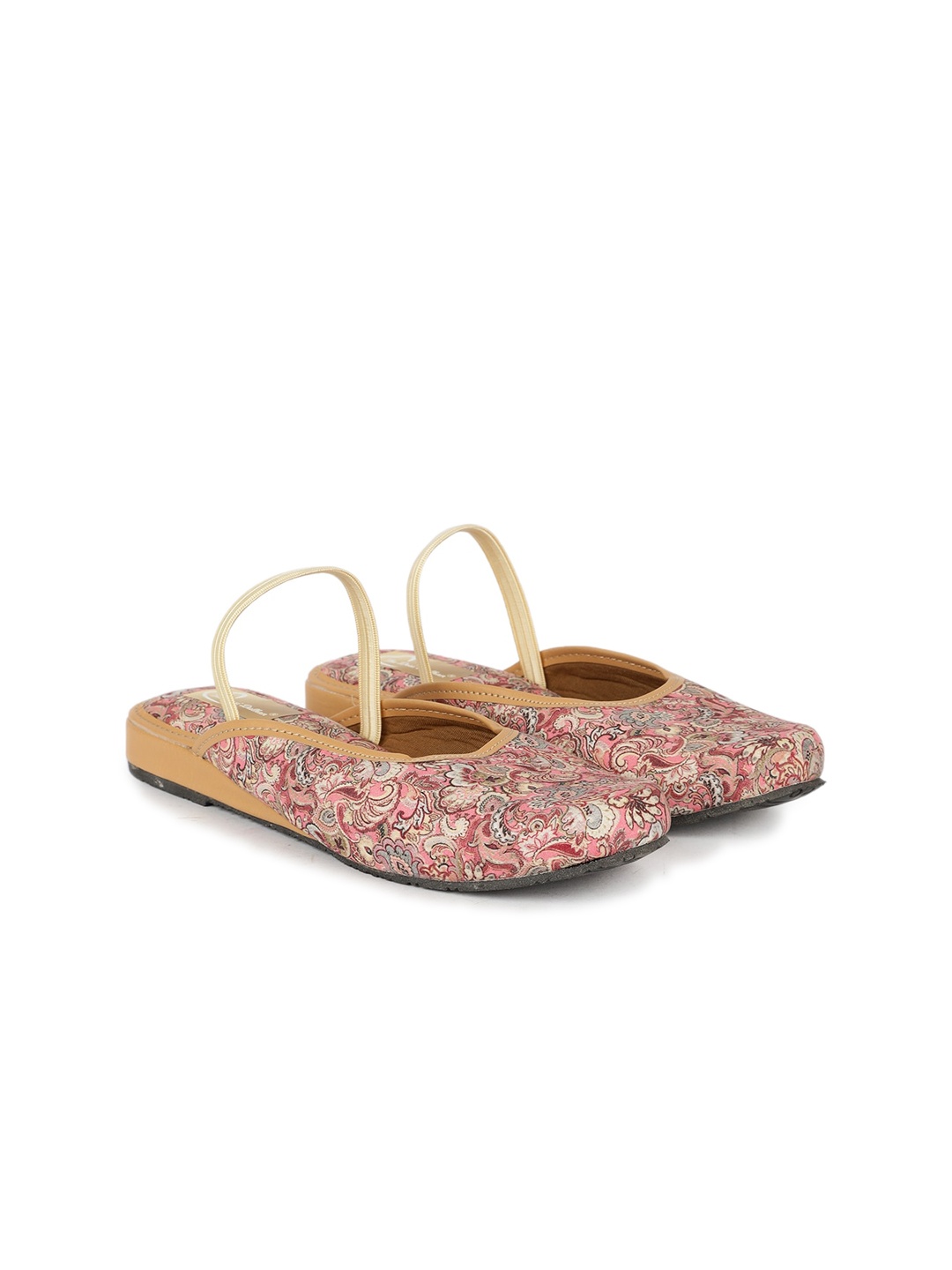 

The Desi Dulhan Floral Printed Casual Mules, Pink