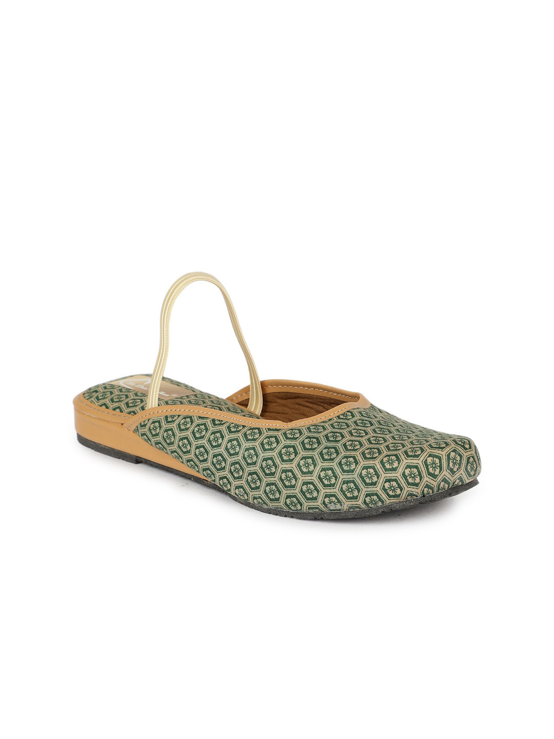 

The Desi Dulhan Printed Ethnic Mules With Backstrap, Green
