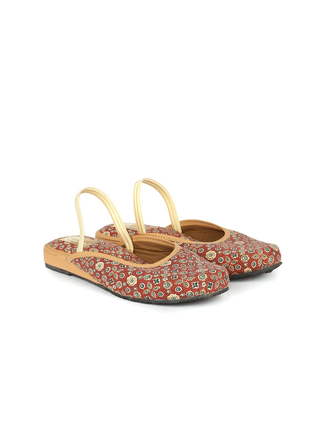 

The Desi Dulhan Ethnic Printed Synthetic Mules, Brown
