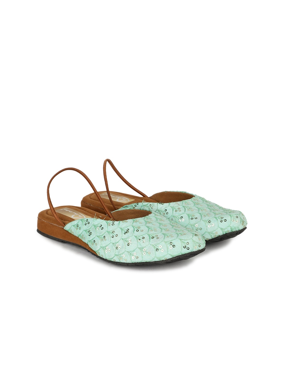 

The Desi Dulhan Printed Ethnic Mules With Backstrap, Green