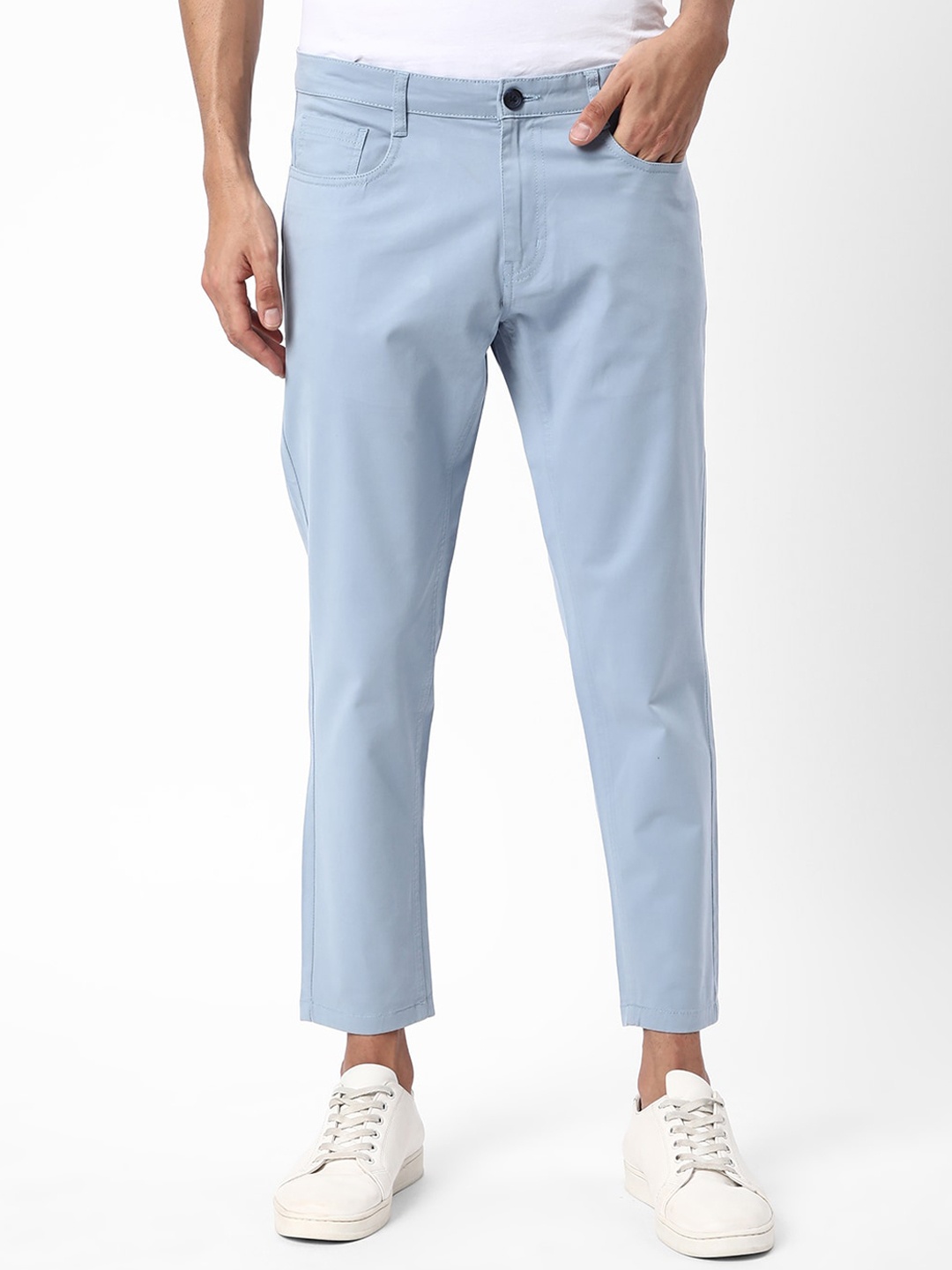 

R&B Mid-Rise Clean Look Cotton Jeans, Blue