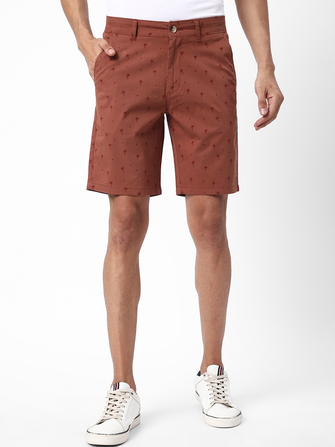 

R&B Men Conversational Printed Shorts, Brown