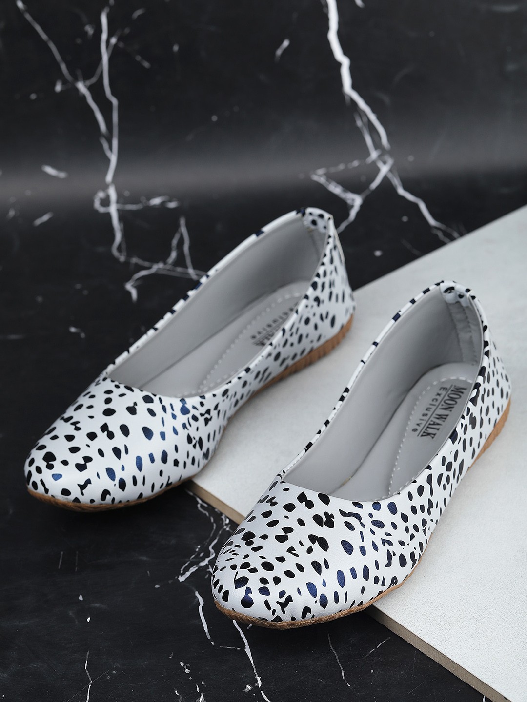 

Moonwalk Printed Slip-On Ballerinas, White