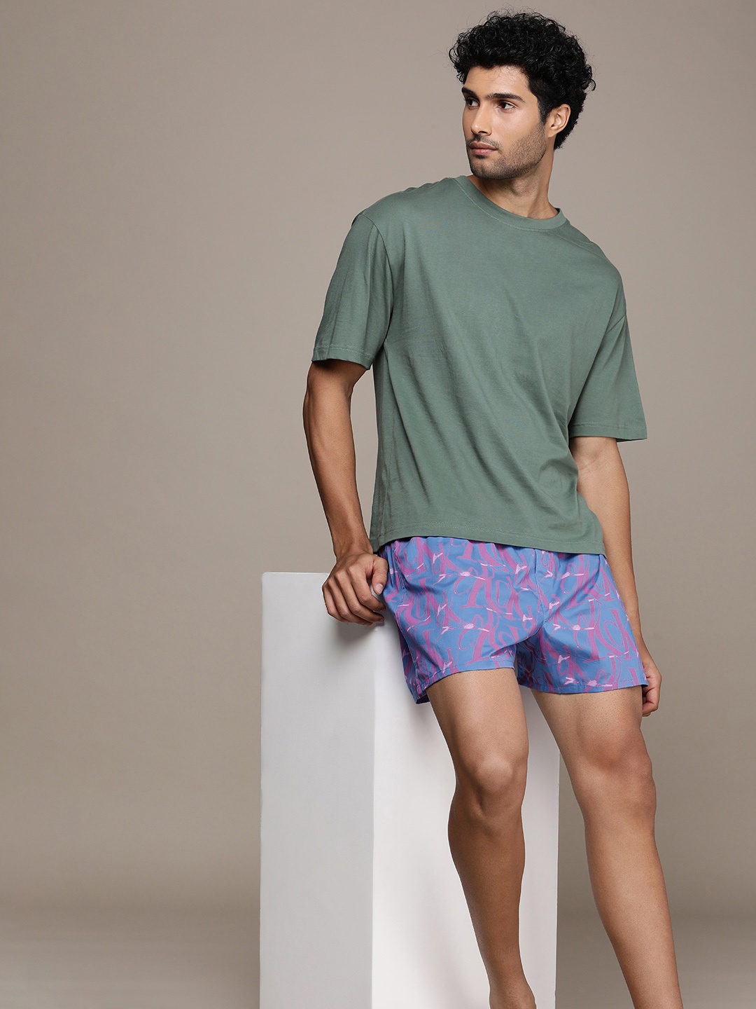 

Calvin Klein Underwear Men Printed Pure Cotton Boxer, Blue