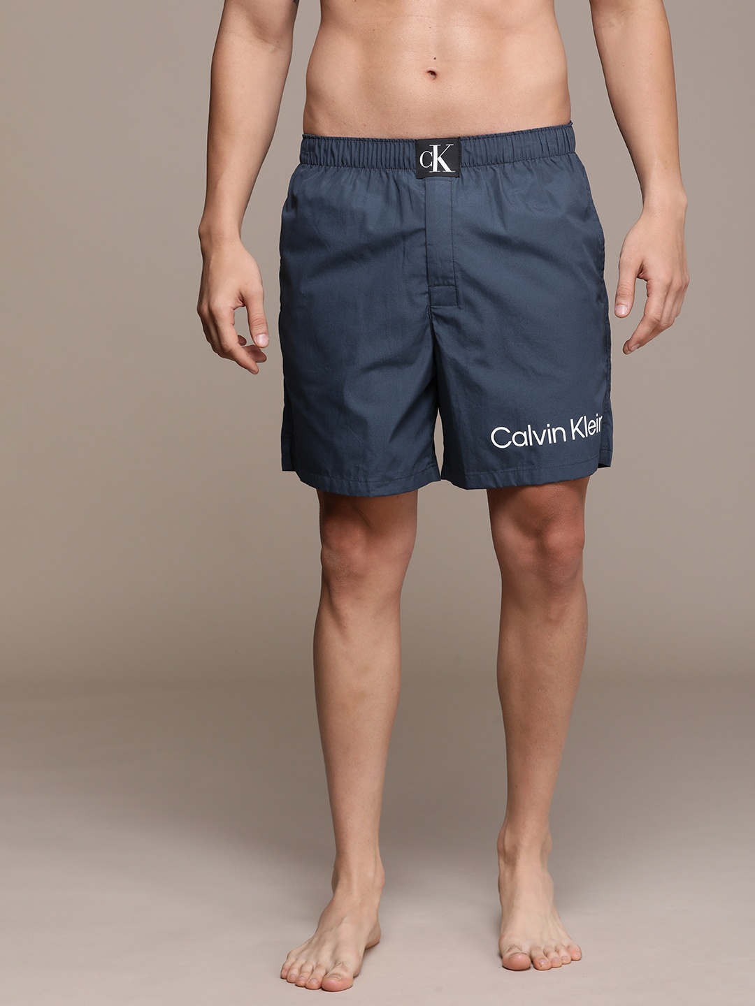 

Calvin Klein Underwear Men Brand Logo Printed Pure Cotton Boxers CKUSS003MID, Navy blue