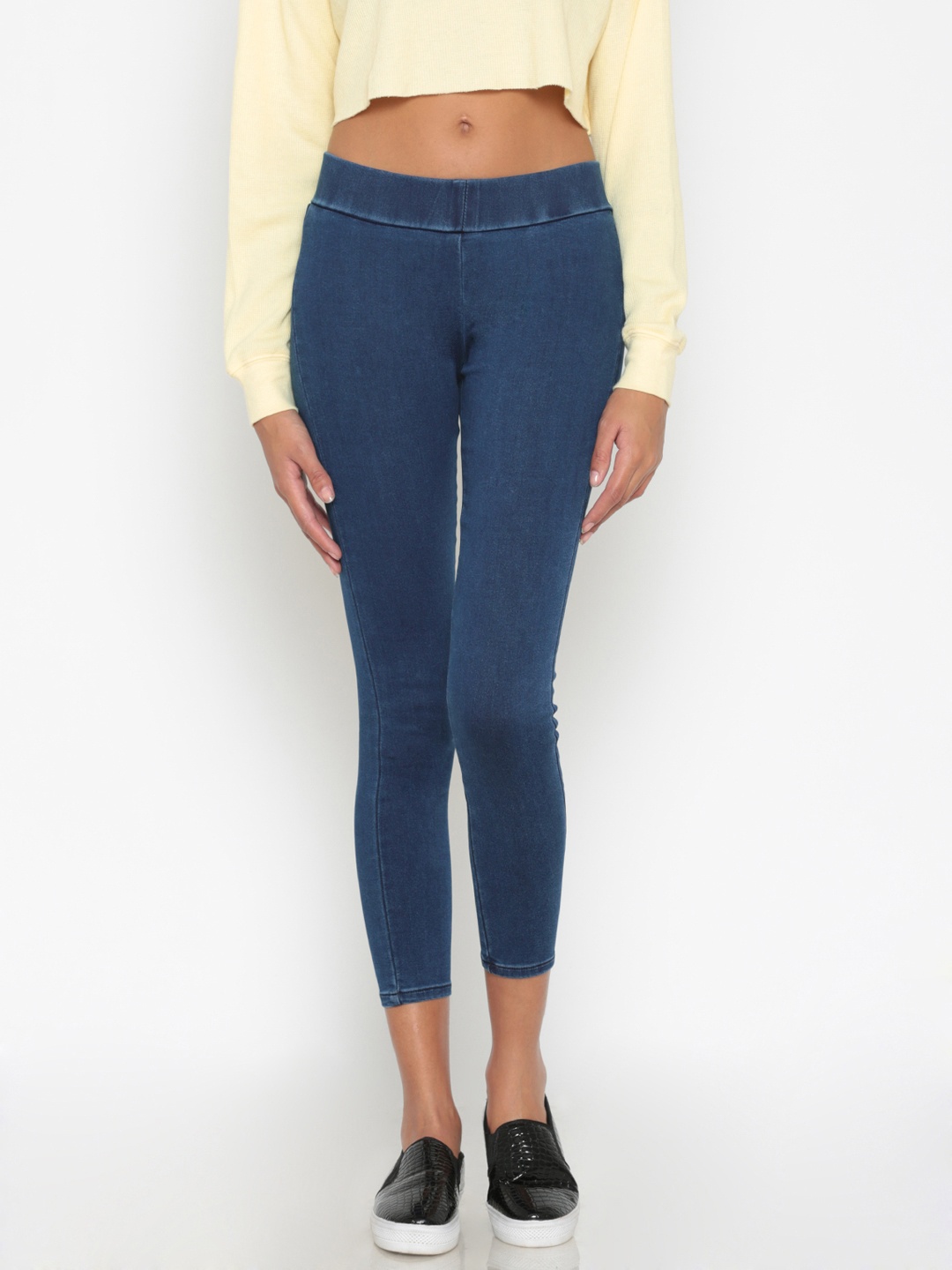 

Pepe Jeans Women Blue Super Skinny Fit Cropped Jeggings