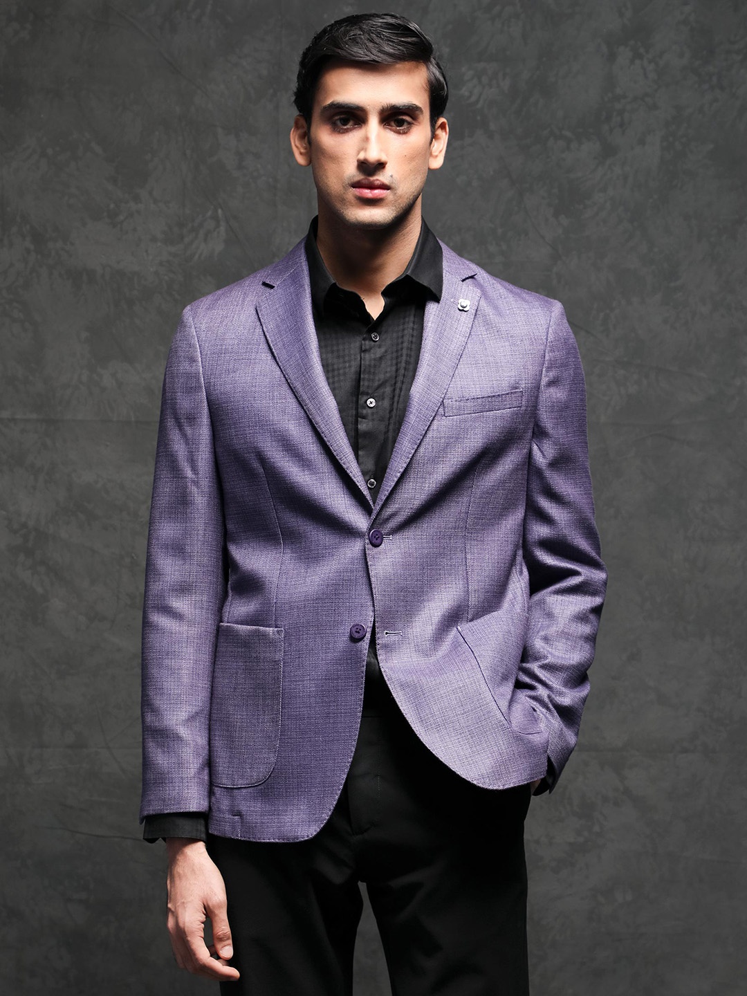 

RARE RABBIT Men Drew Tailored Fit Notched Lapel Single-Breasted Blazer, Purple