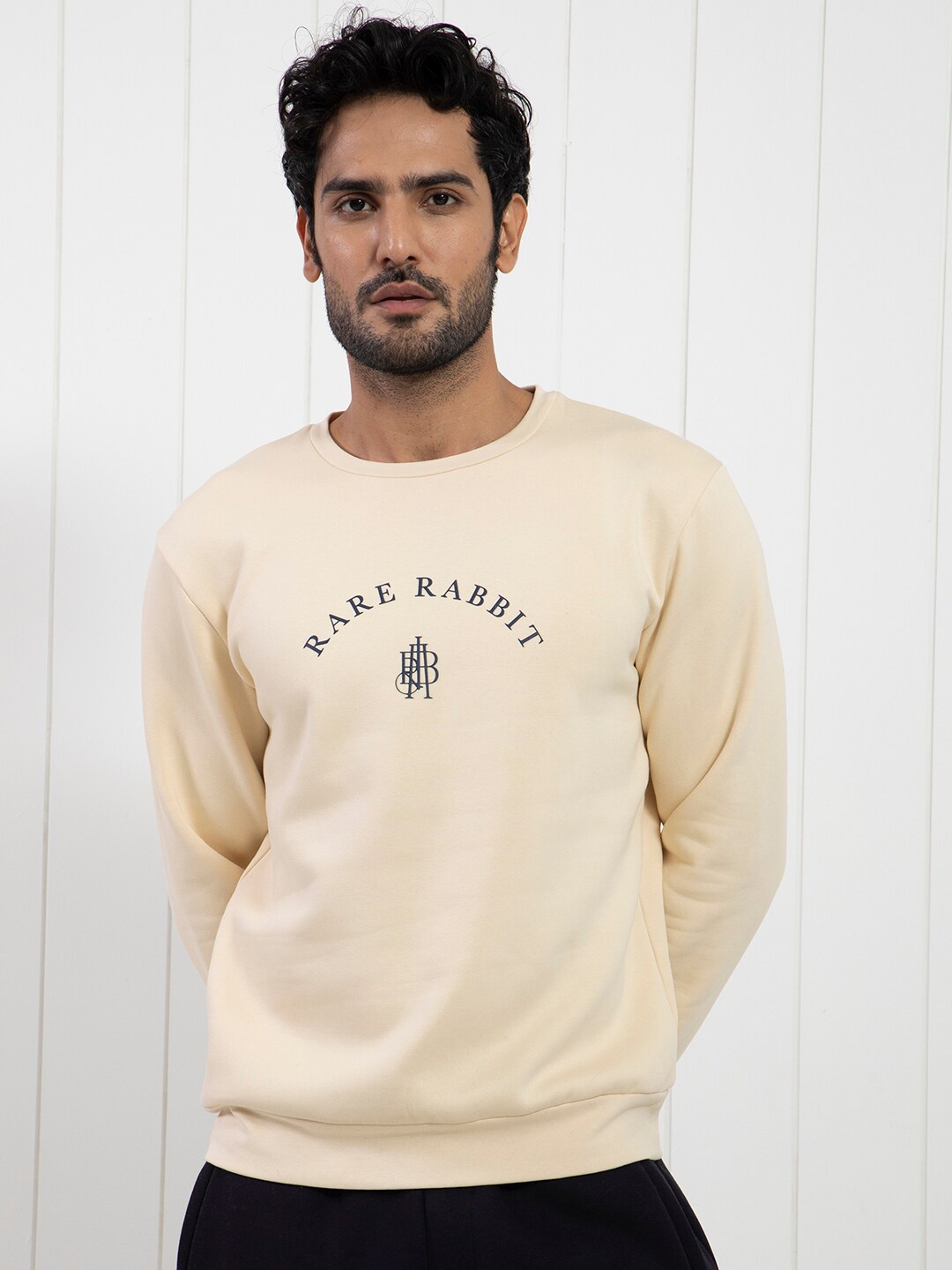 

RARE RABBIT Men Nomic Logo Print Sweatshirt, Yellow