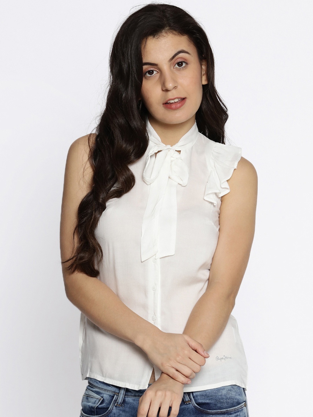 

Pepe Jeans Women White Solid Shirt Style Top