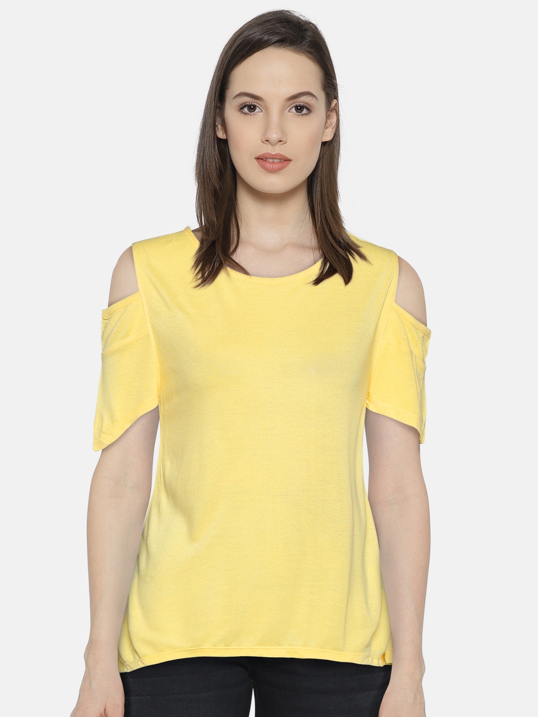 

Pepe Jeans Women Yellow Solid Top