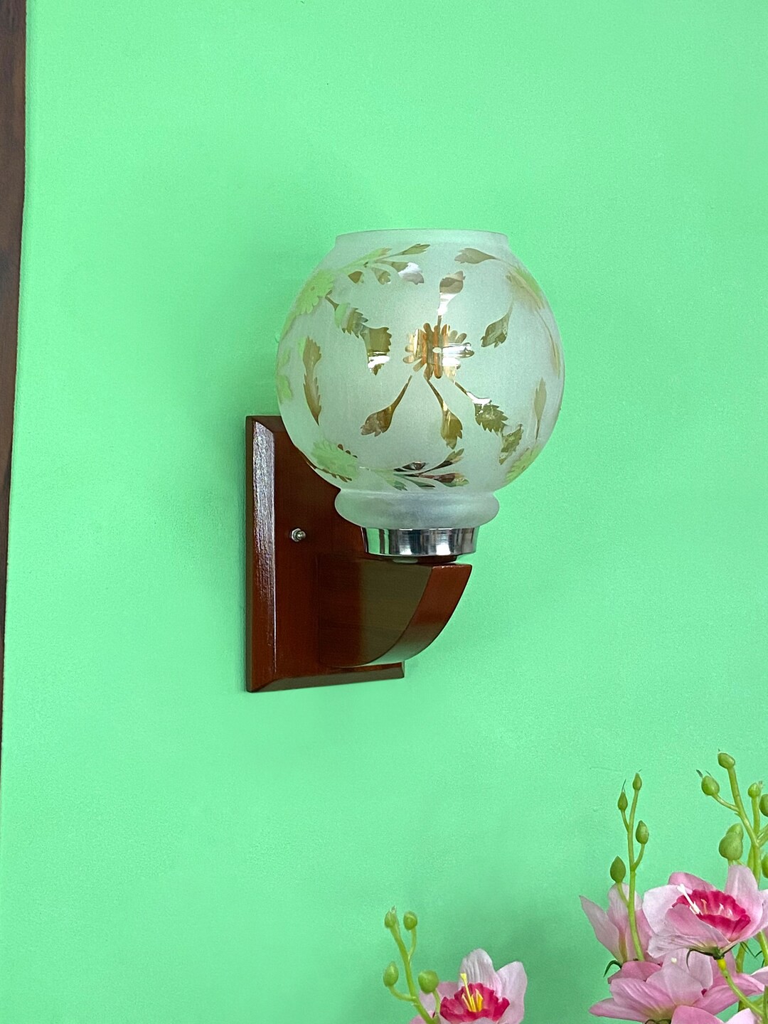 

foziq White Printed Glass Wall Lamps