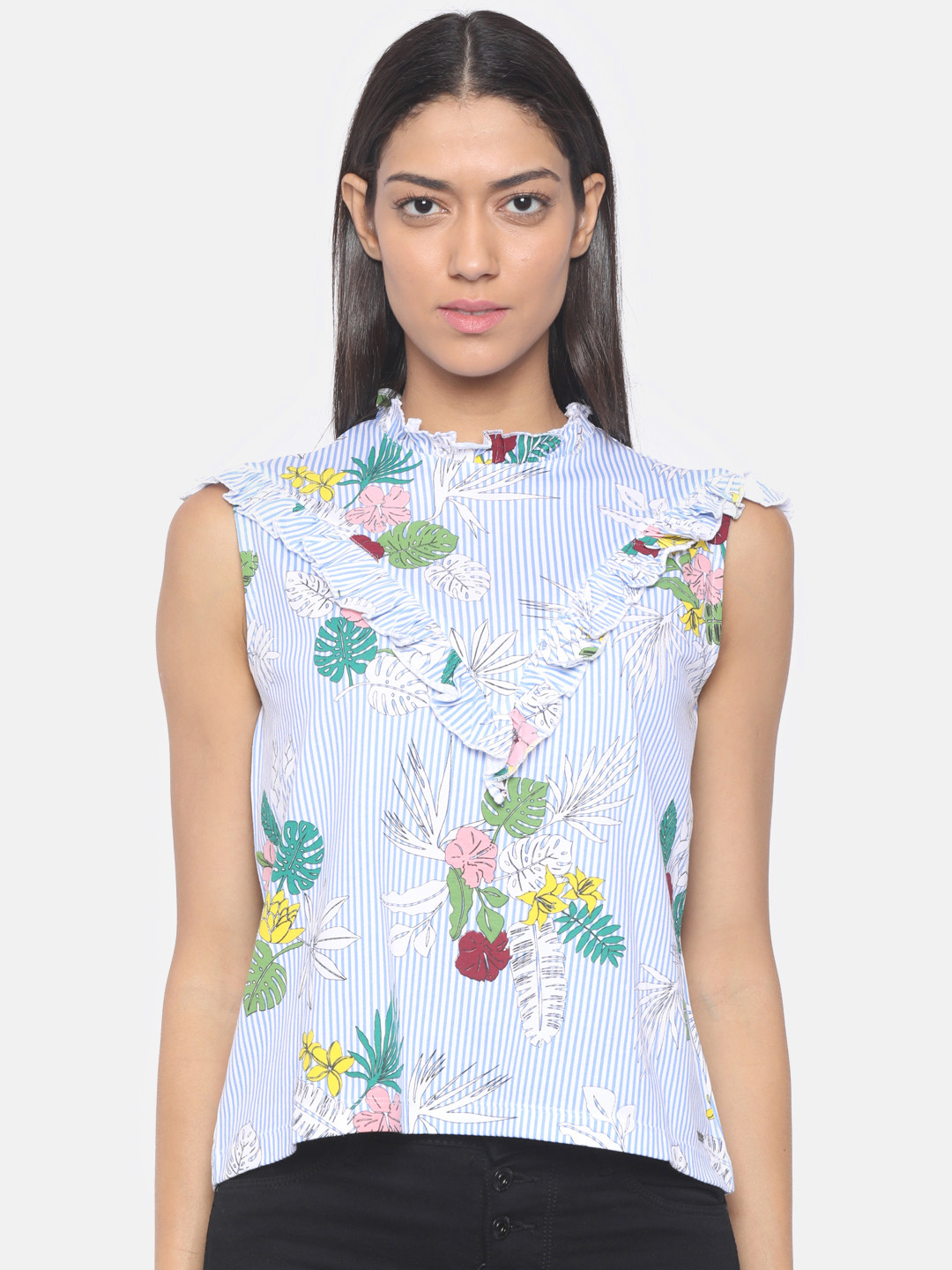 

Pepe Jeans Women Blue Floral Print Top