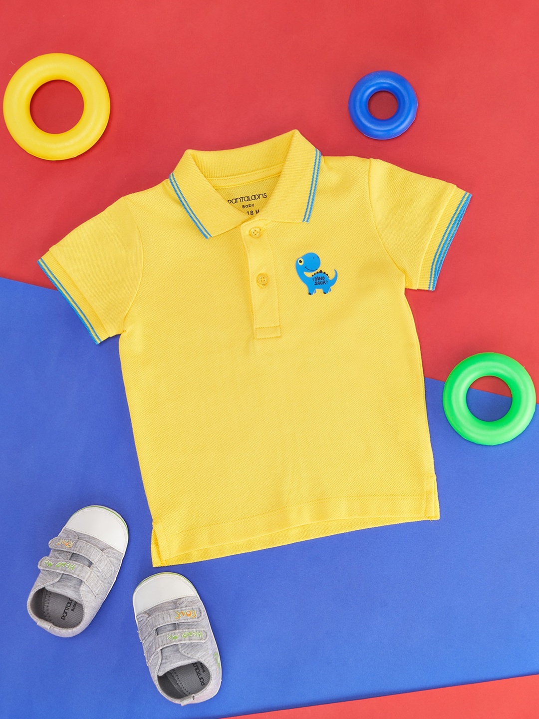 

Pantaloons Baby Infants Boys Polo Collar Cotton T-Shirt, Yellow