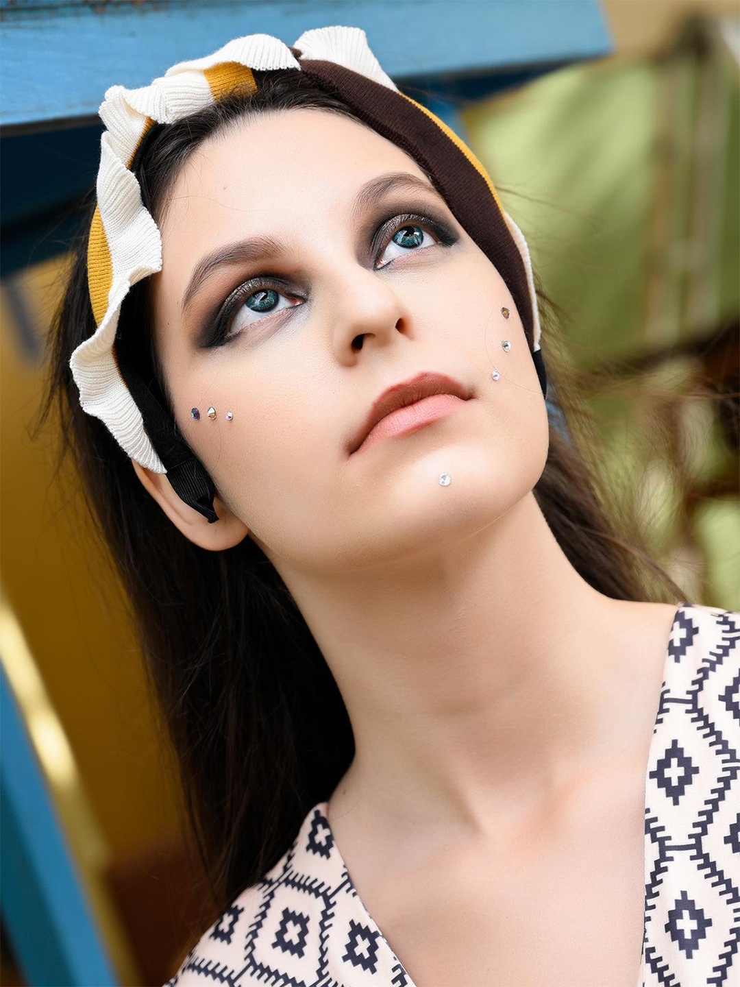 

ODETTE Woollen Twist Tri-Colour Hairband, Brown