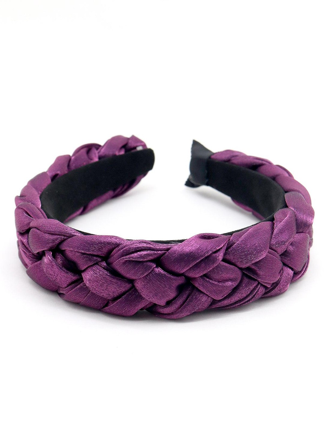 

ODETTE Braided Embellished Fabric Hairband, Purple