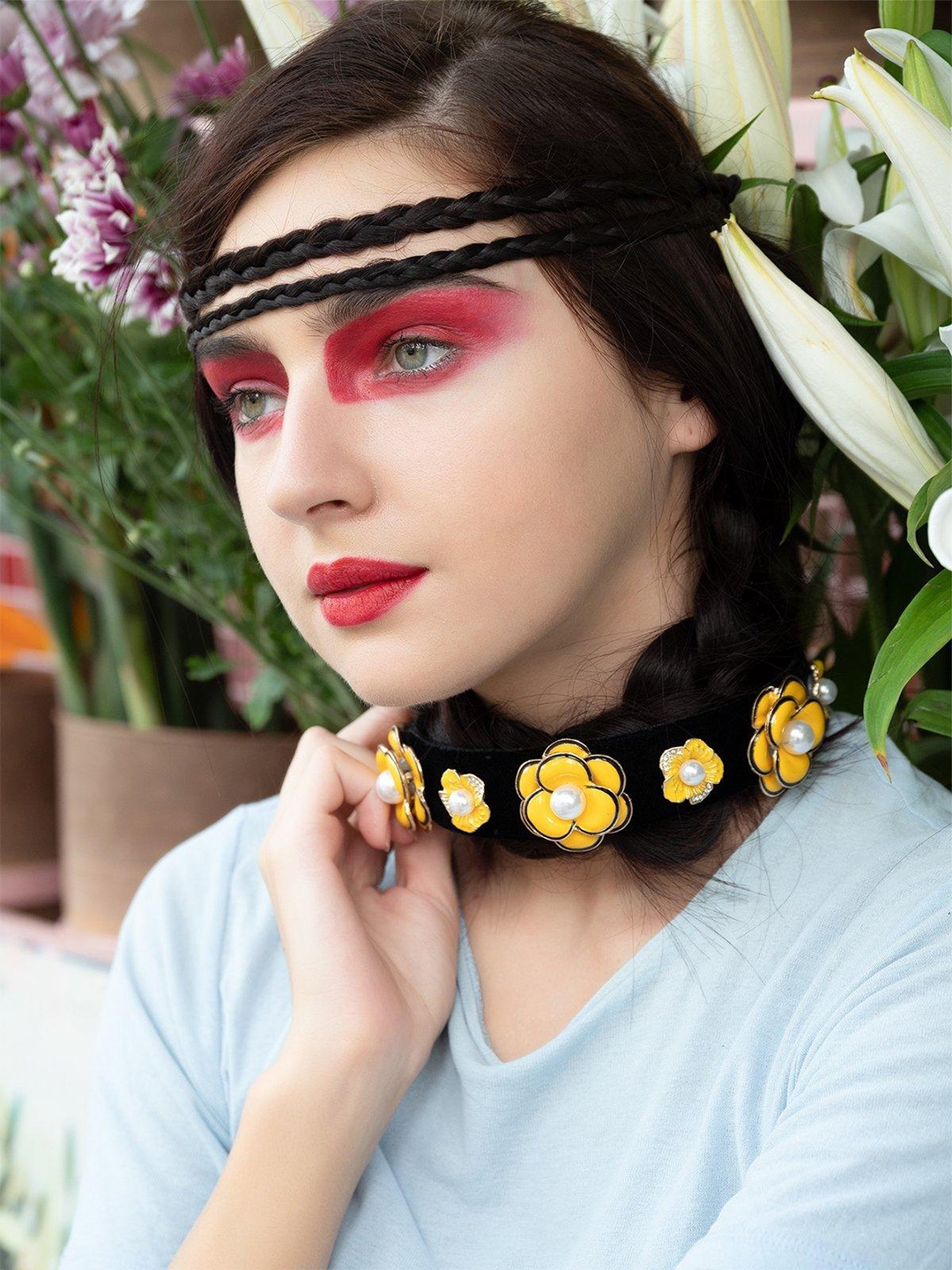 

ODETTE Beaded Hairband, Black