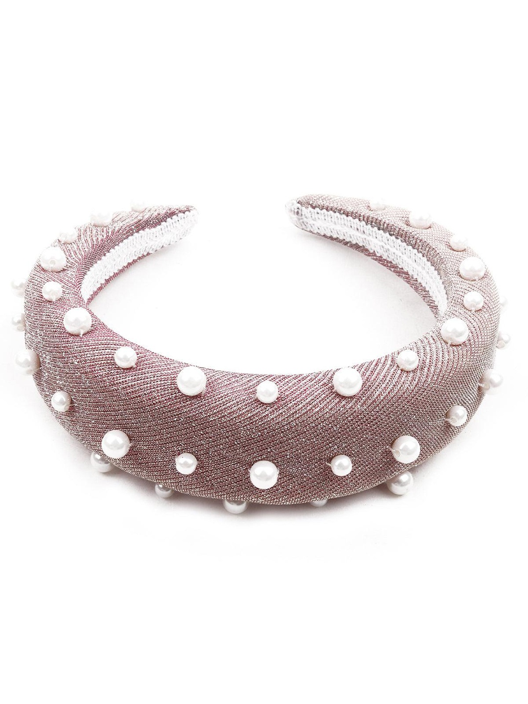 

ODETTE Textured Beaded Hairband, Pink