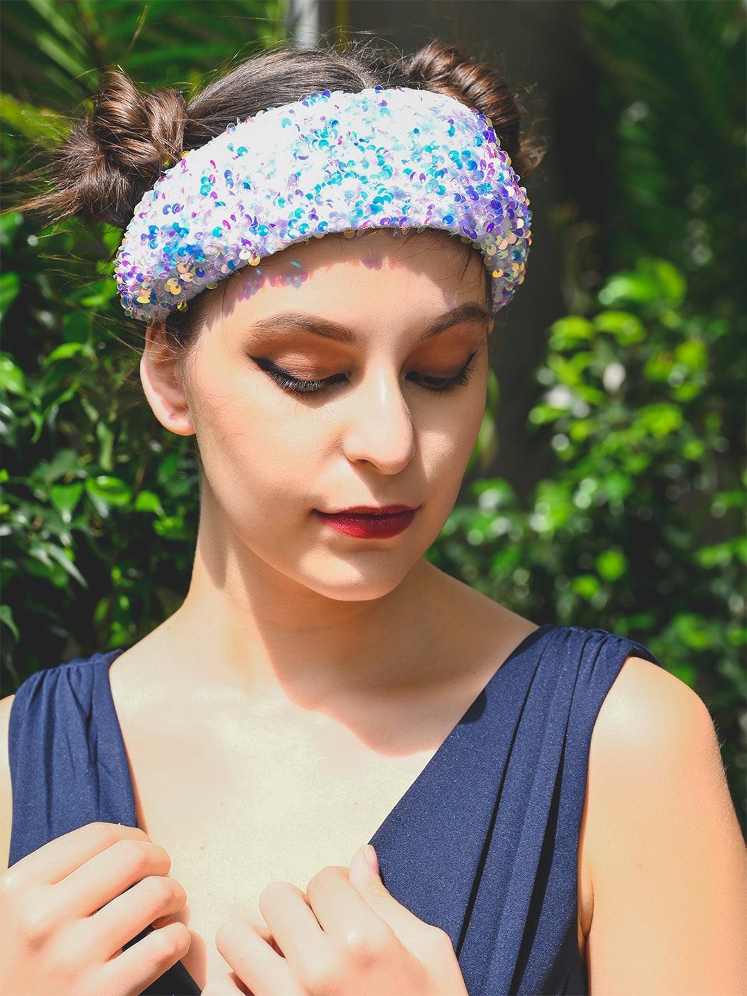 

ODETTE Sequins Embellished Hairband, White