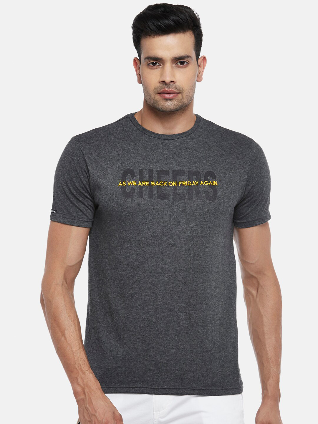 

People Men Black Typography Printed T-shirt