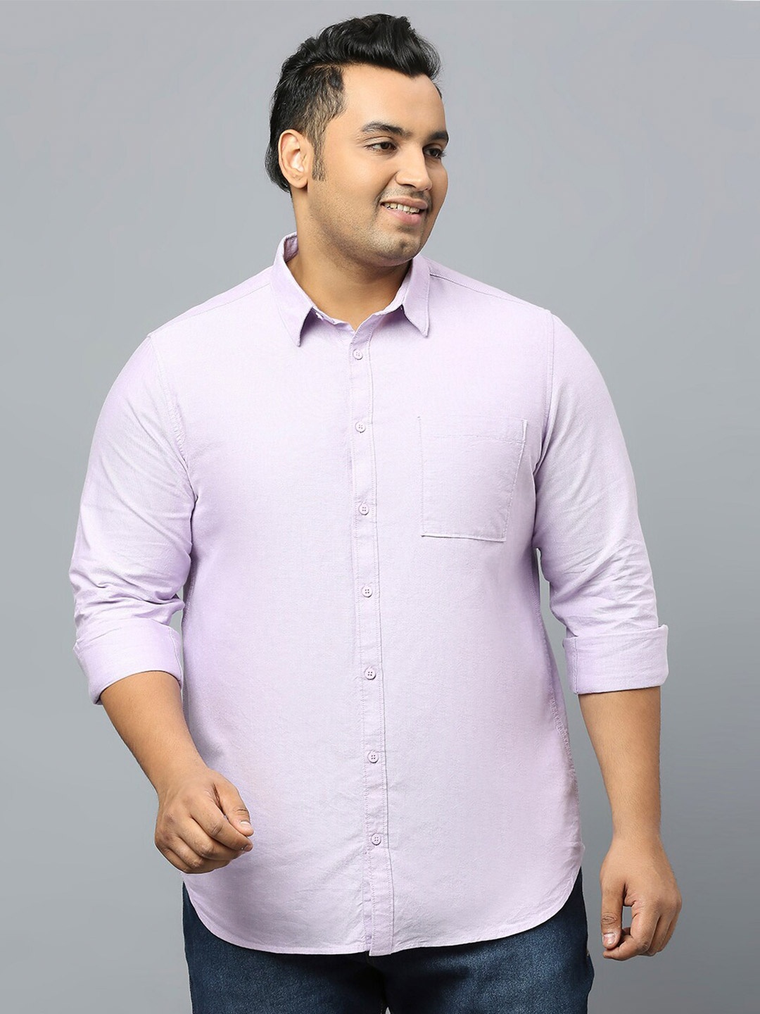 

Sztori Plus Size Classic Oxford Casual Pure Cotton Shirt, Lavender
