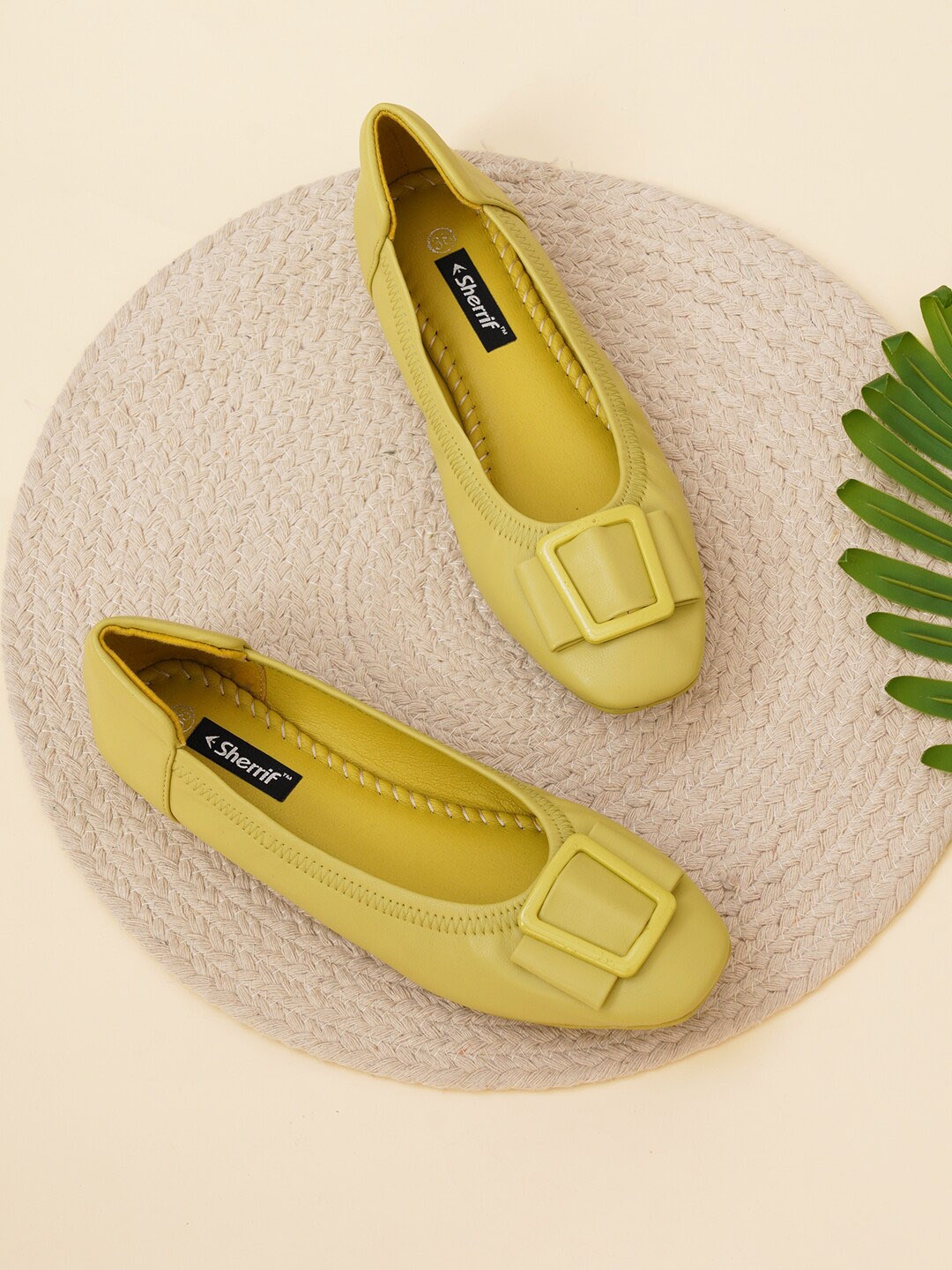 

Sherrif Shoes Slip-On Ballerinas With Buckles, Yellow