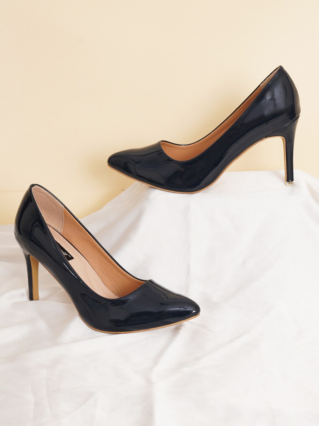 

Sherrif Shoes Pointed Toe Slim Pumps, Navy blue