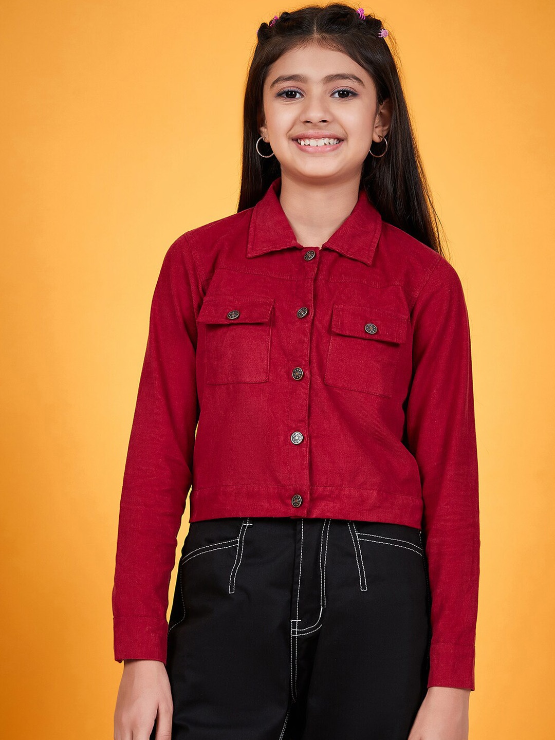 

pspeaches Girls Corduroy Tailored Jacket, Burgundy