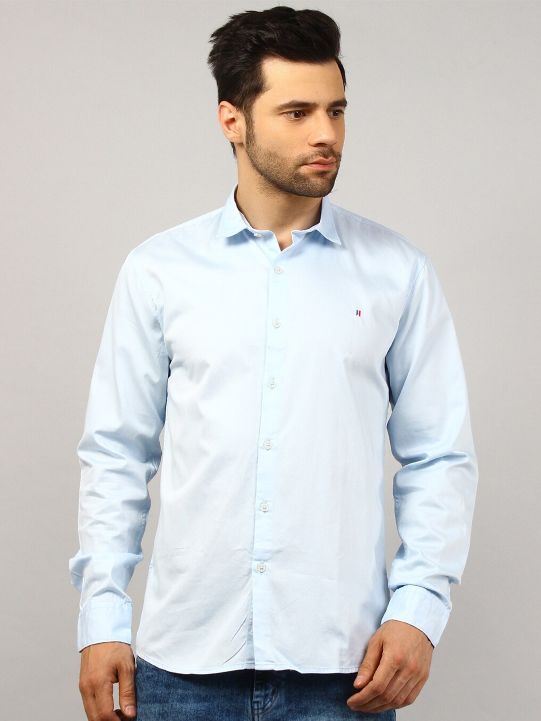 

TIM PARIS Comfort Casual Cotton Shirt, Blue