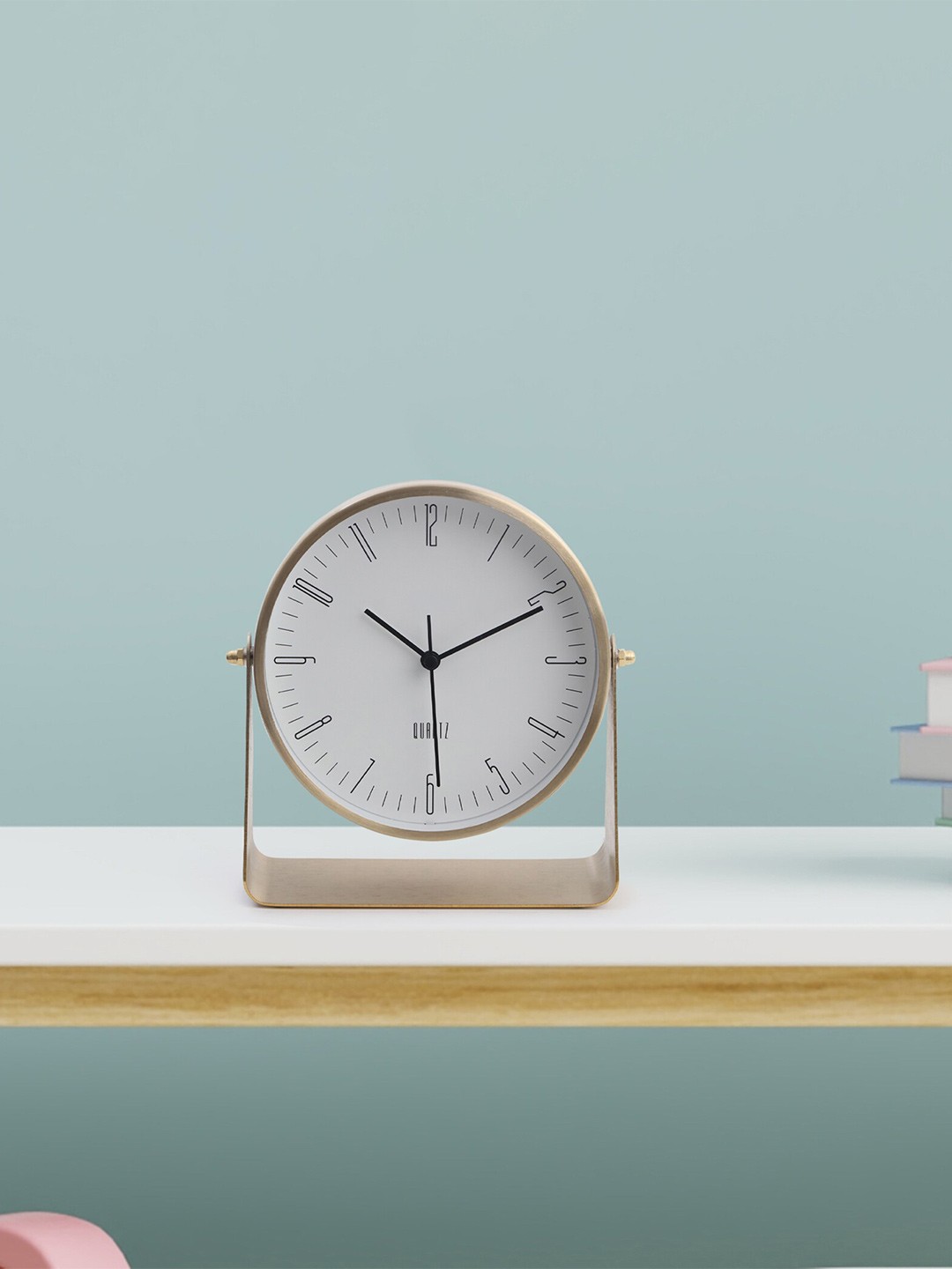 

Home Centre Casablanca Gold-Toned & White Contemporary Table Clock