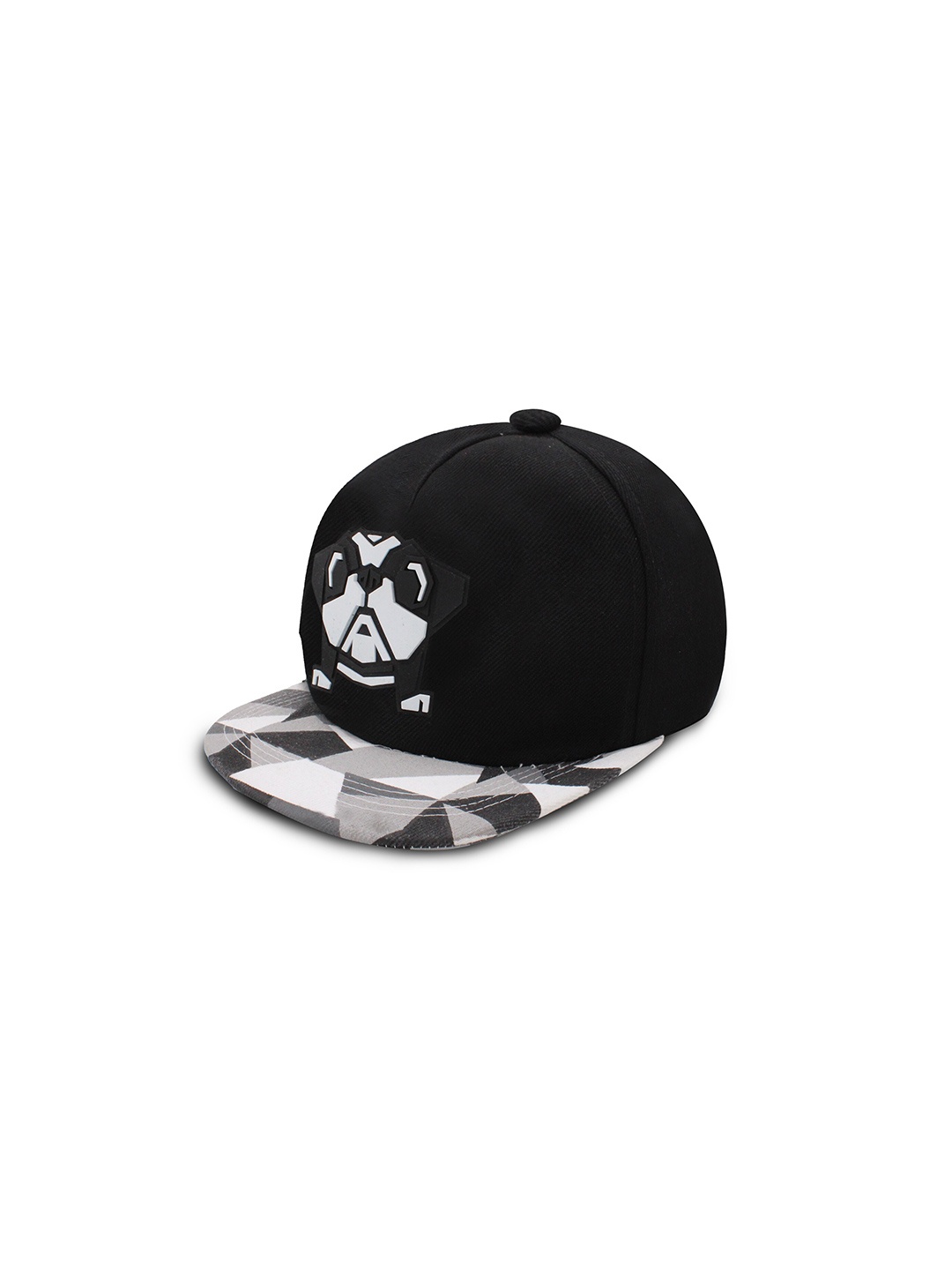 

JENNA Unisex Self Design Adjustable Snapback Cap, Black