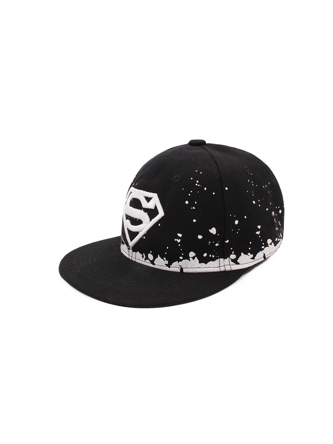 

JENNA Unisex Embroidered Adjustable Snapback Cap With Flat Brim, Black