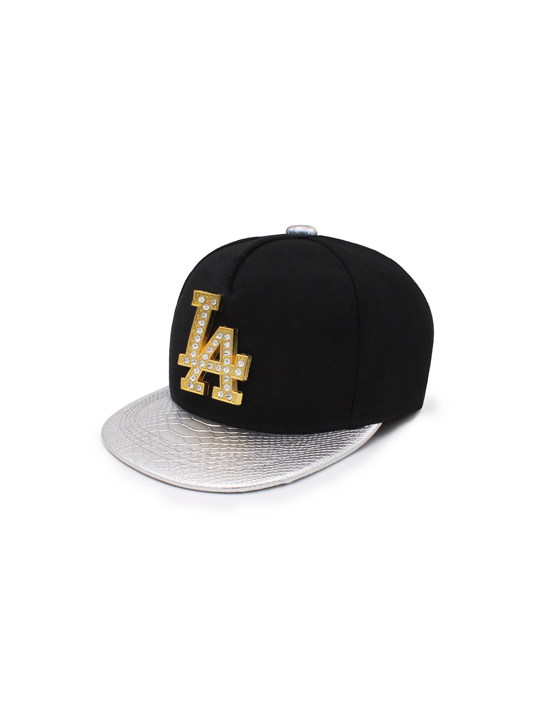 

JENNA Unisex Adjustable Snapback Embellished Baseball Cap, Black