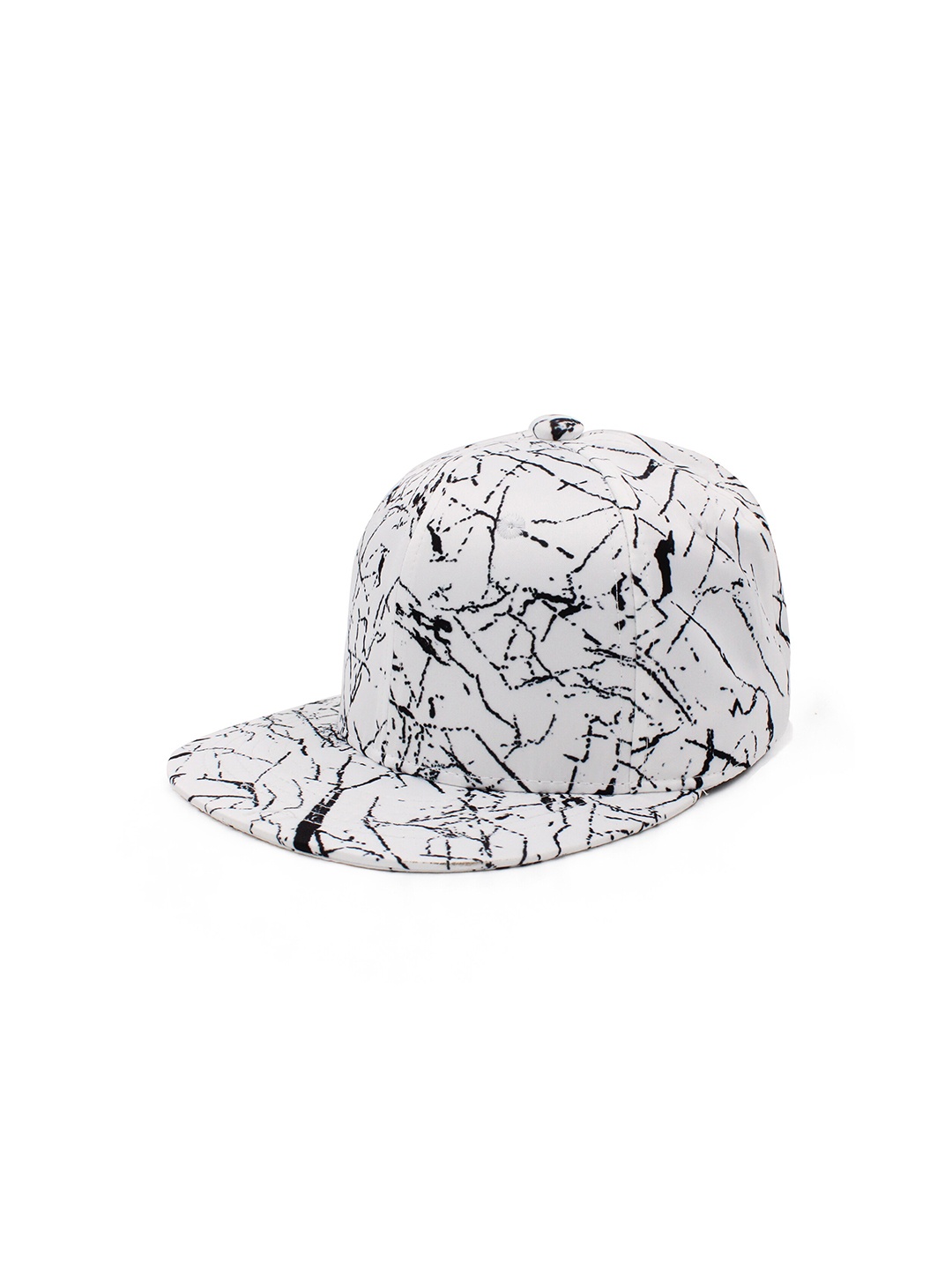 

JENNA Unisex Printed Adjustable Snapback Cap With Flat Brim, White