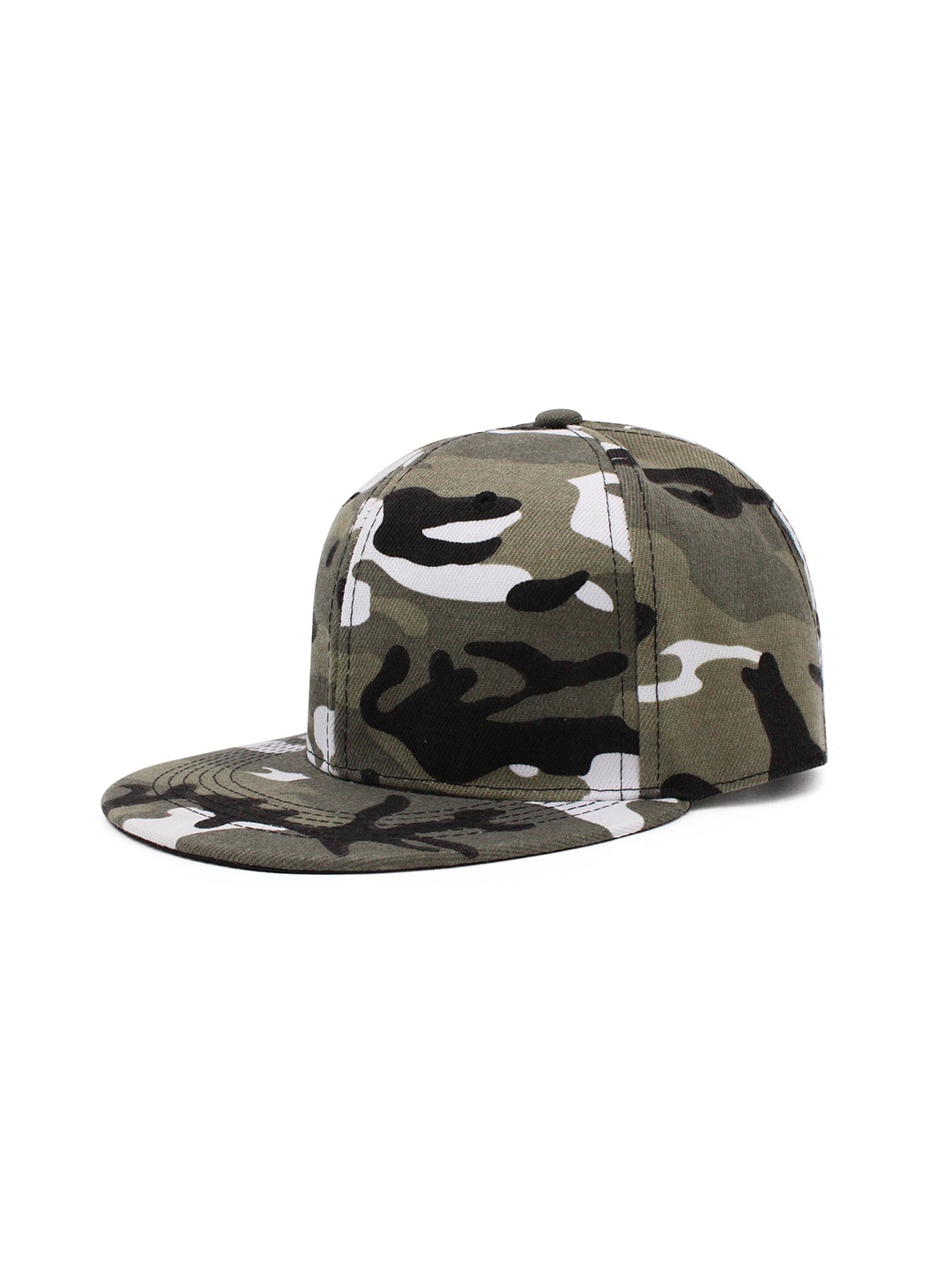 

JENNA Unisex Printed Adjustable Snapback Cap With Flat Brim, Grey